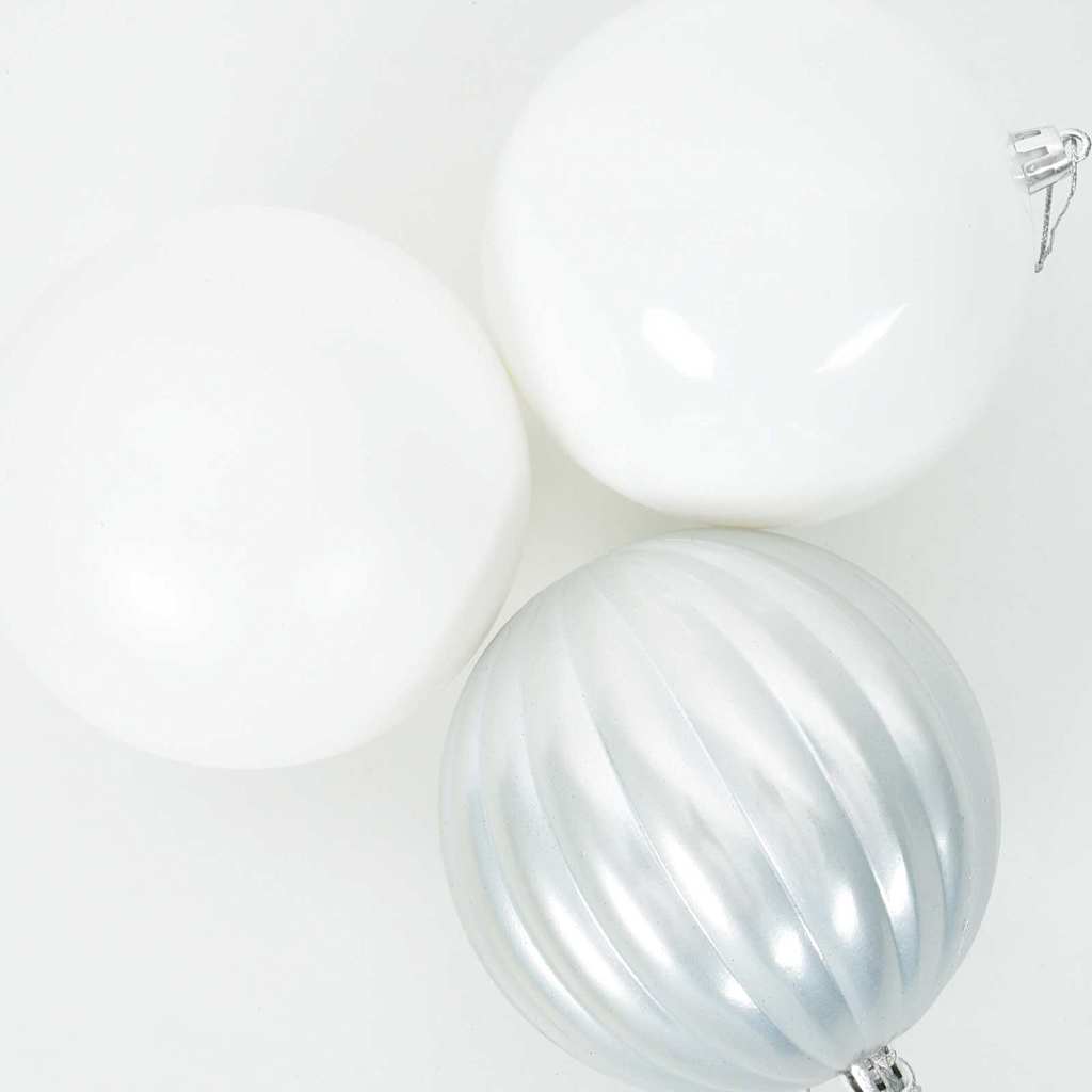 Christmas Bauble Set XXL 3 pcs White Plastic