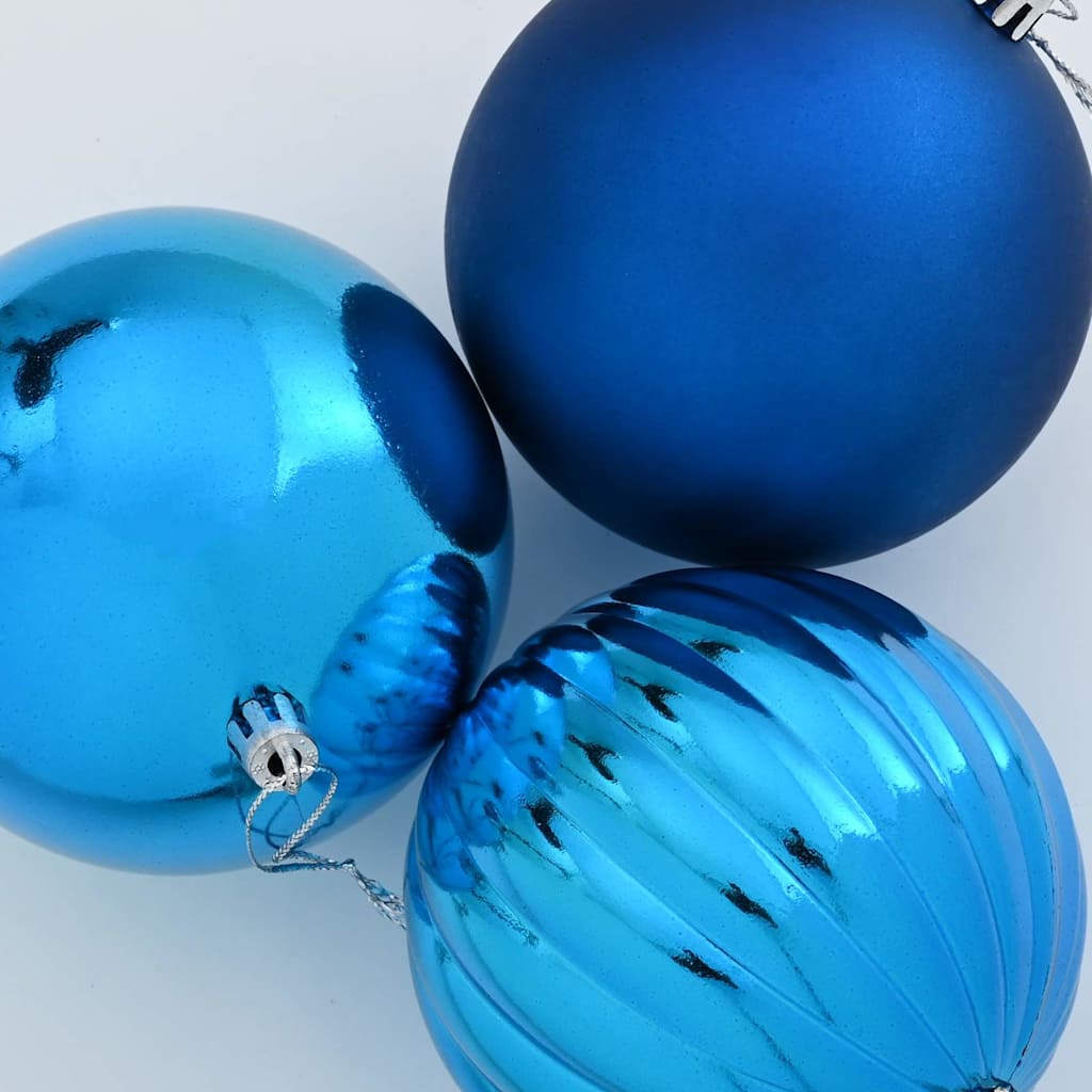 Christmas Bauble Set XXL 3 pcs Blue Plastic