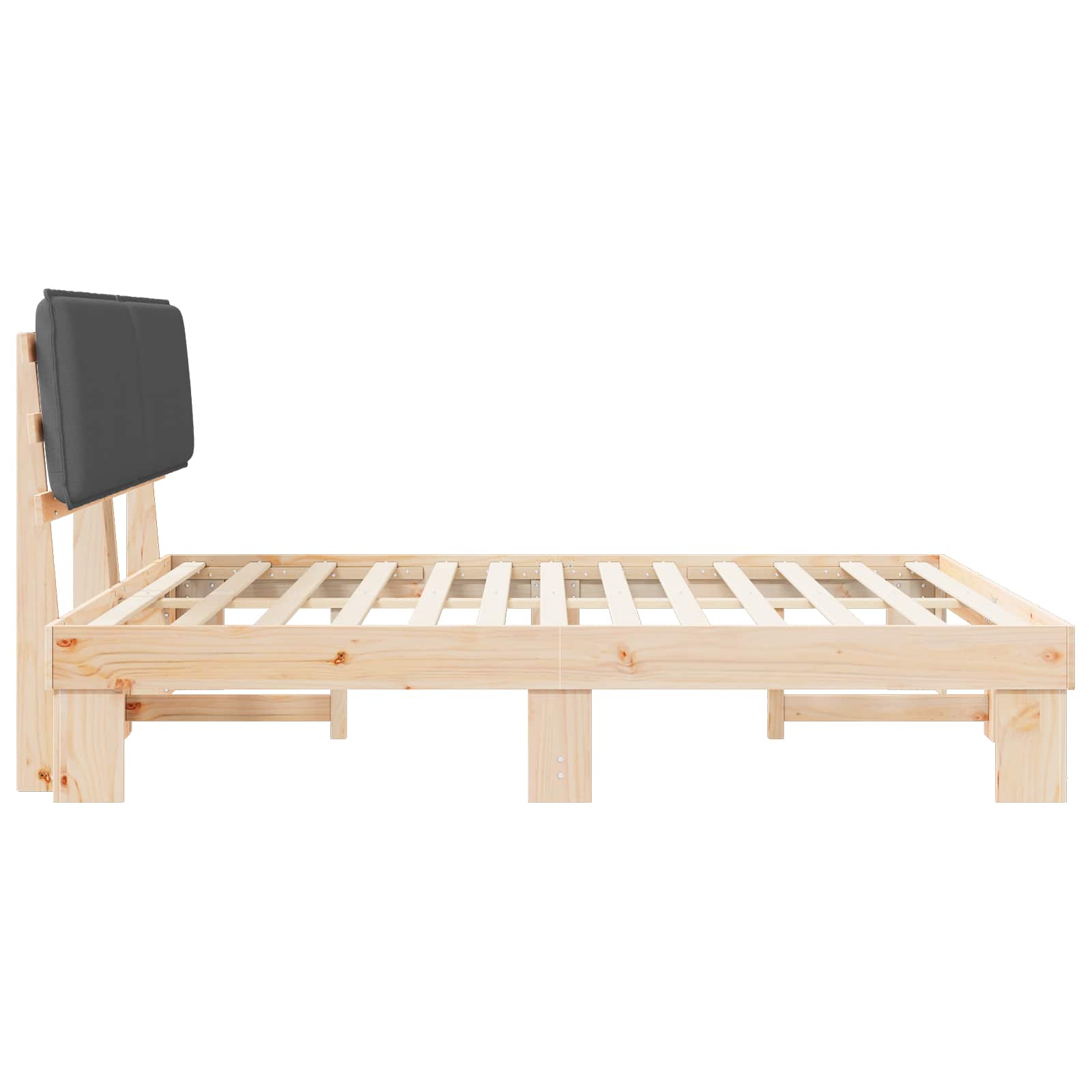 Bed Frame with Upholstered Headboard Dark Grey 180 x 200 cm