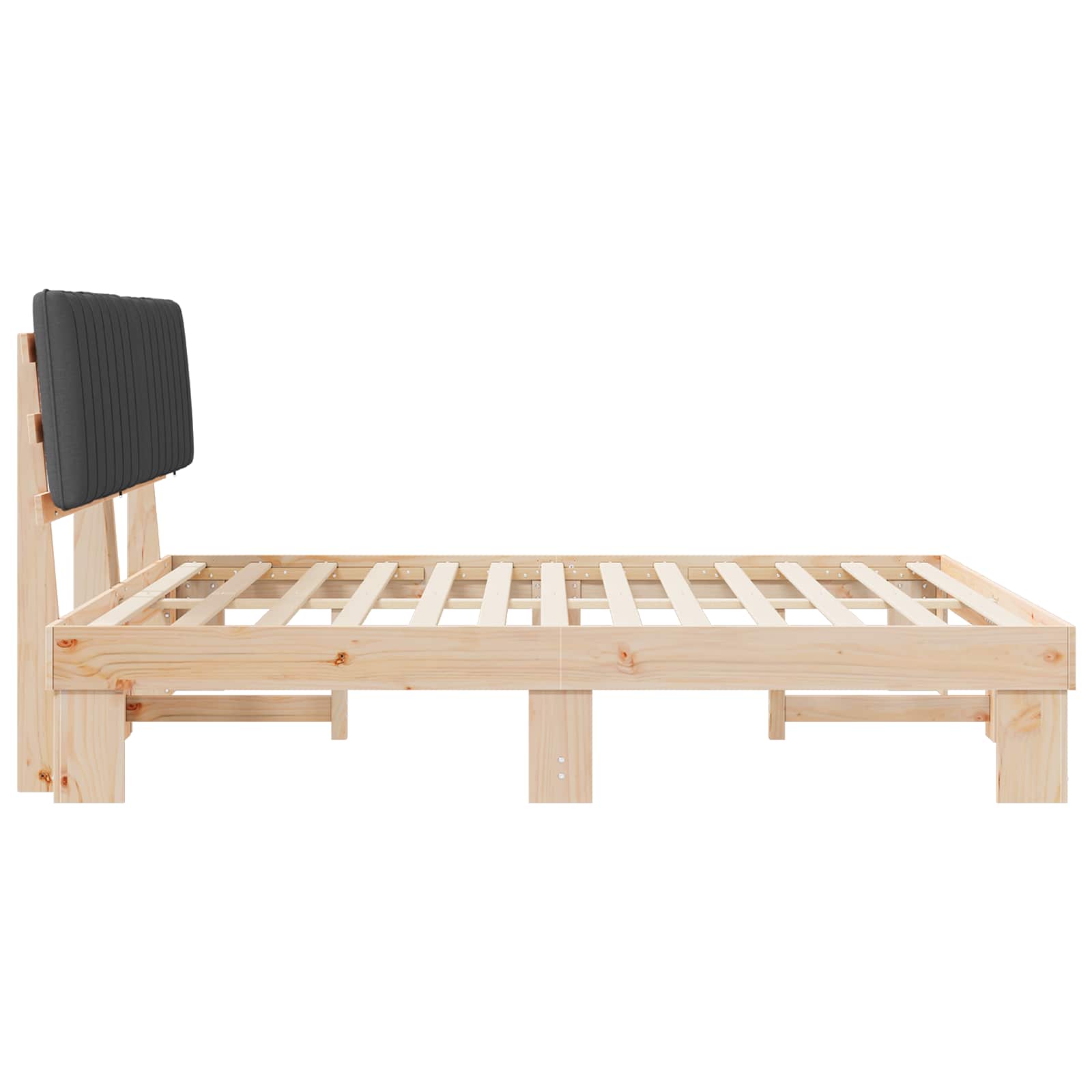 Bed Frame with Upholstered Headboard Dark Grey 180 x 200 cm