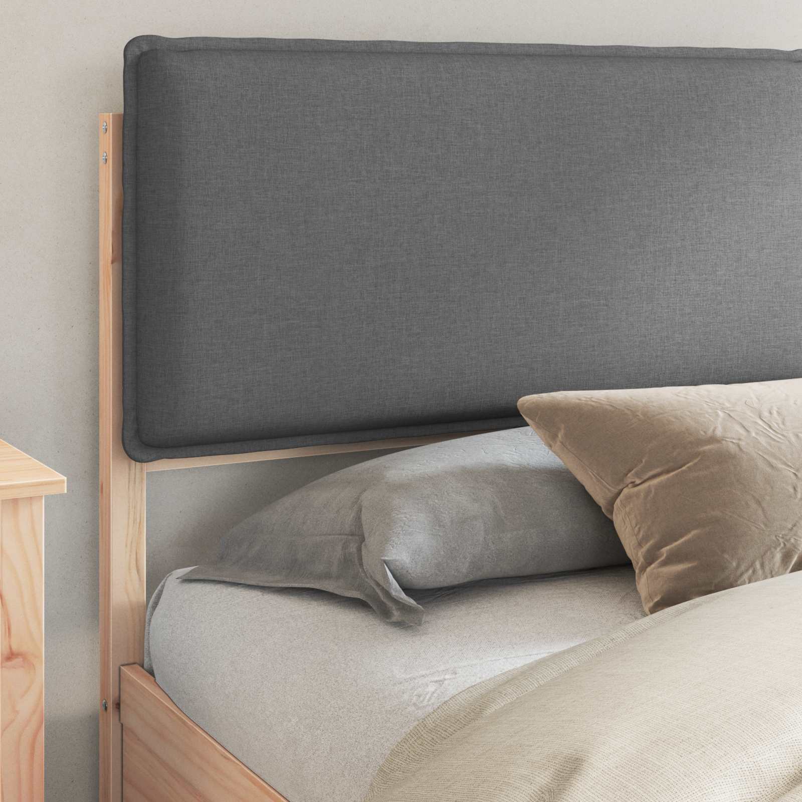 Bed Frame with Upholstered Headboard Dark Grey 180 x 200 cm