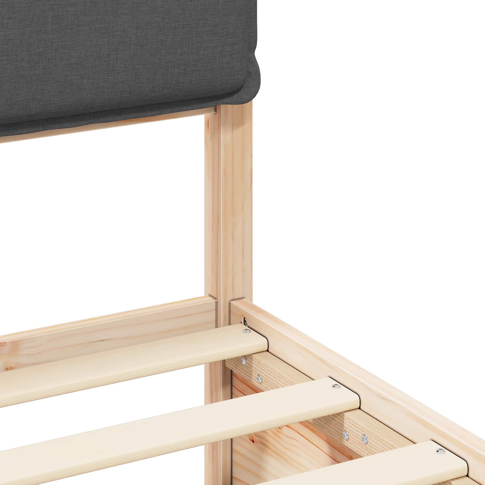 Bed Frame with Upholstered Headboard Dark Grey 150 x 200 cm