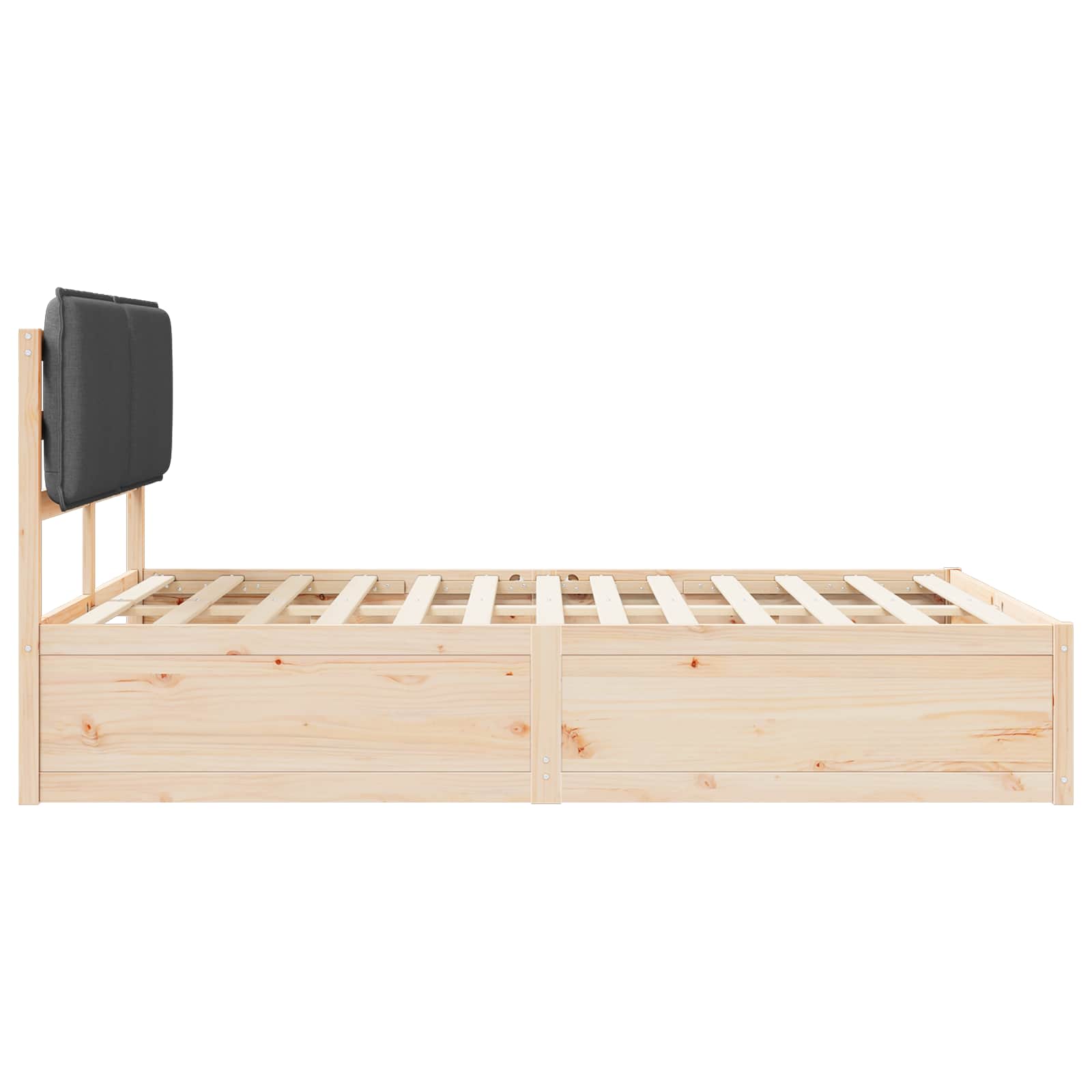 Bed Frame with Upholstered Headboard Dark Grey 150 x 200 cm