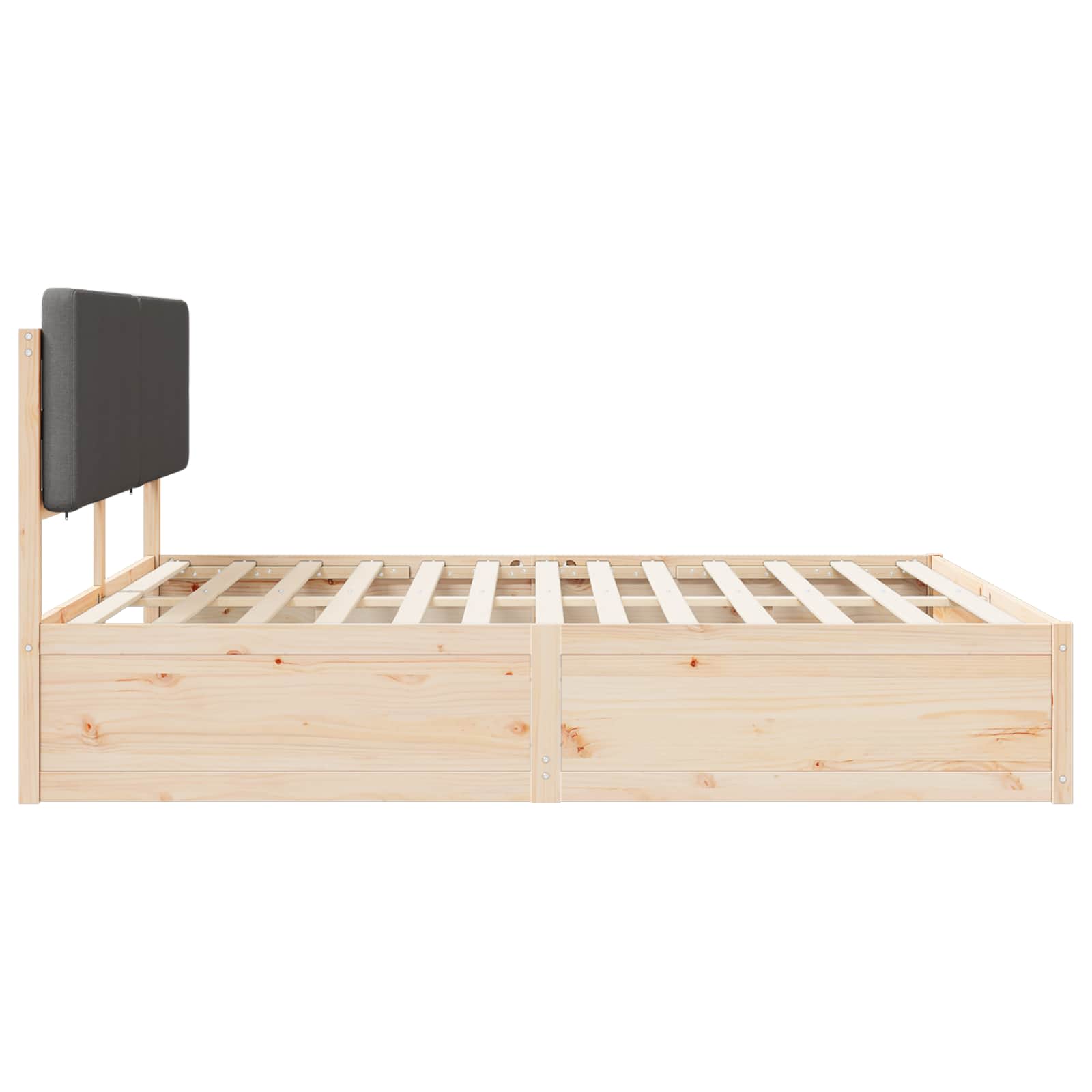 Bed Frame with Upholstered Headboard Dark Grey 180 x 200 cm