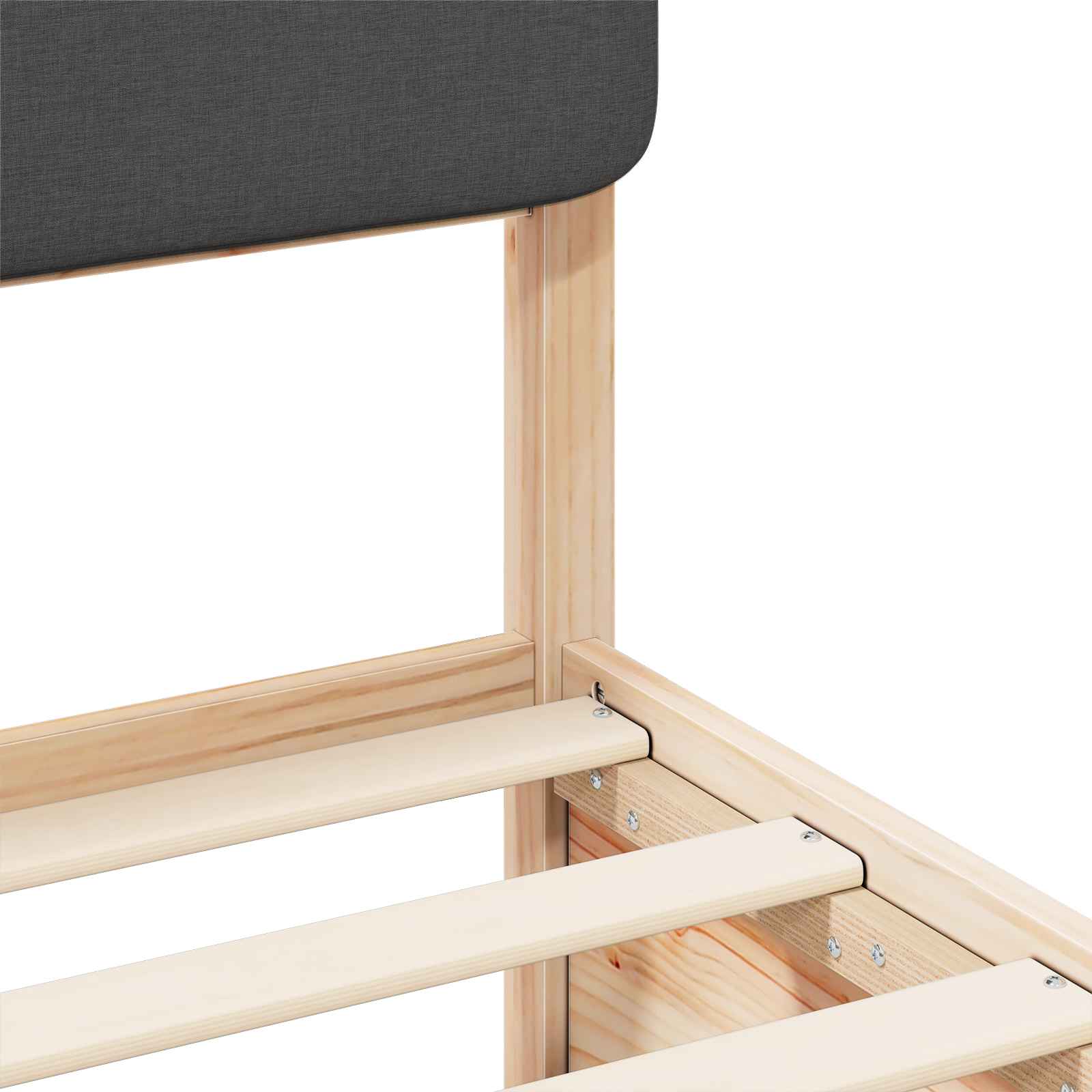 Bed Frame with Upholstered Headboard Dark Grey 135 x 190 cm