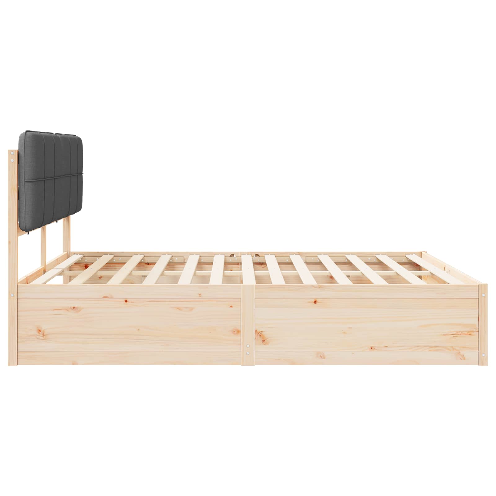 Bed Frame with Upholstered Headboard Dark Grey 180 x 200 cm