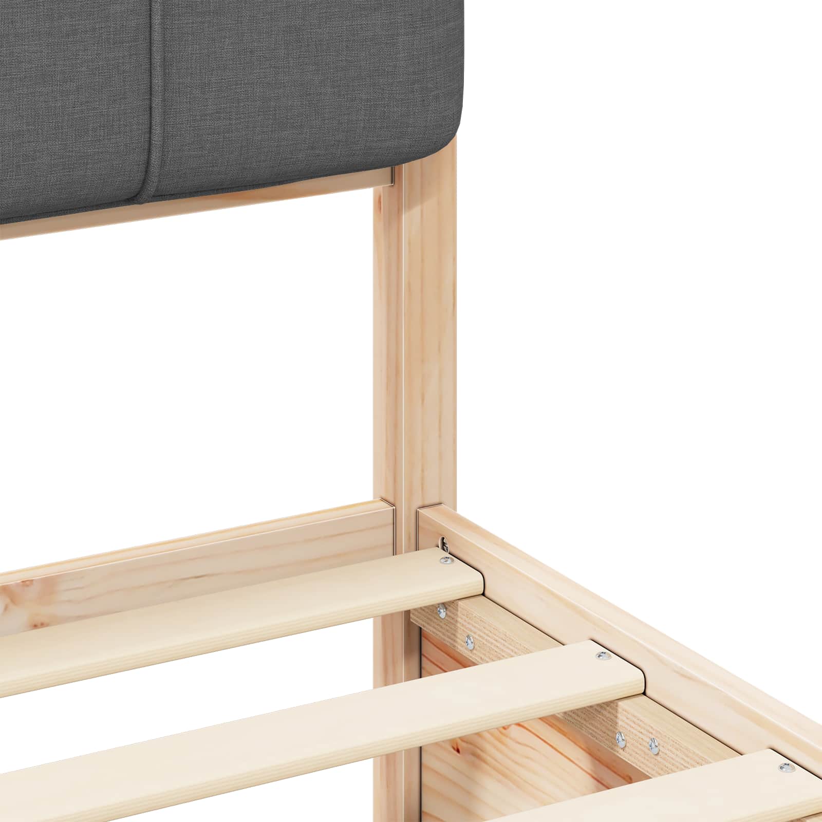 Bed Frame with Upholstered Headboard Dark Grey 150 x 200 cm