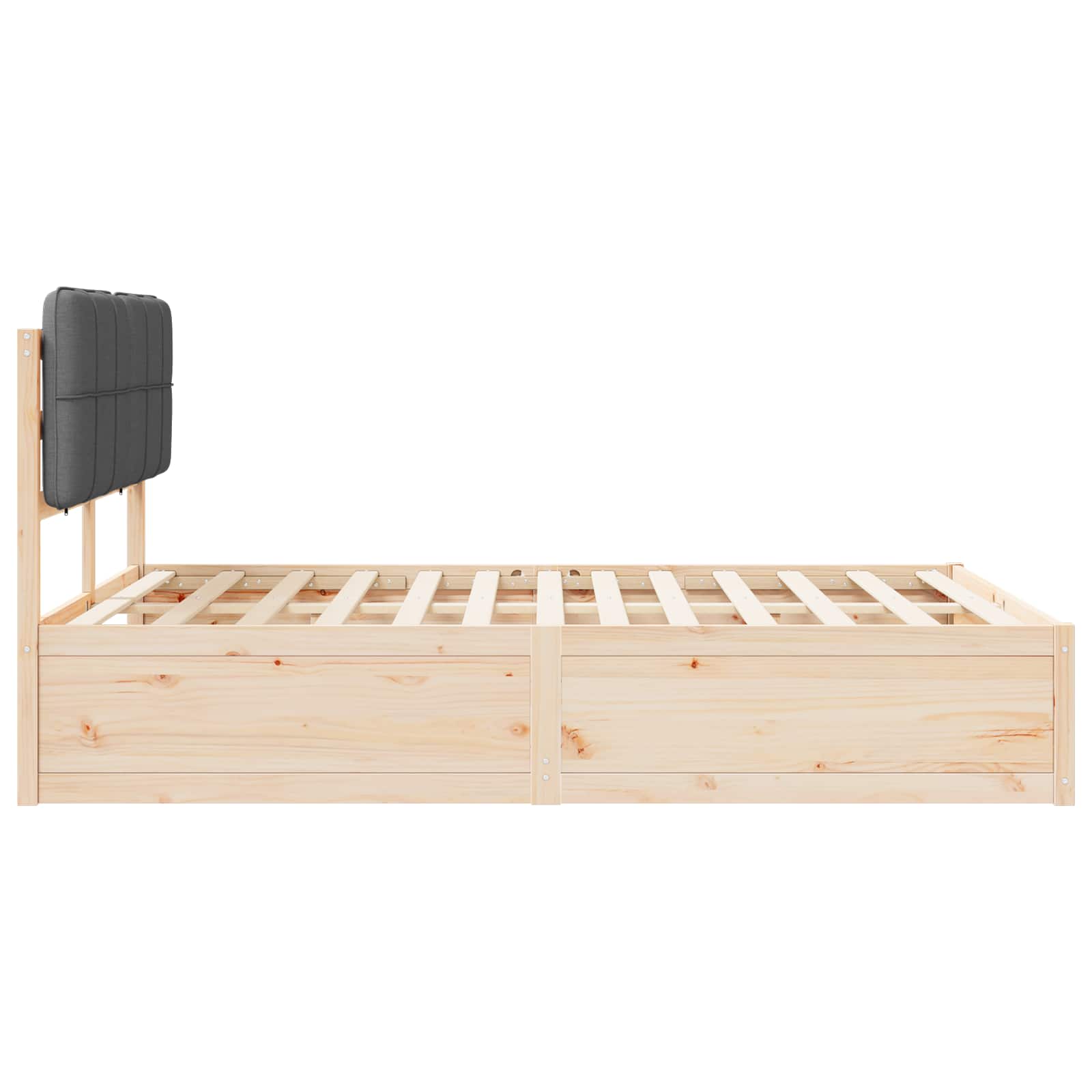 Bed Frame with Upholstered Headboard Dark Grey 135 x 190 cm
