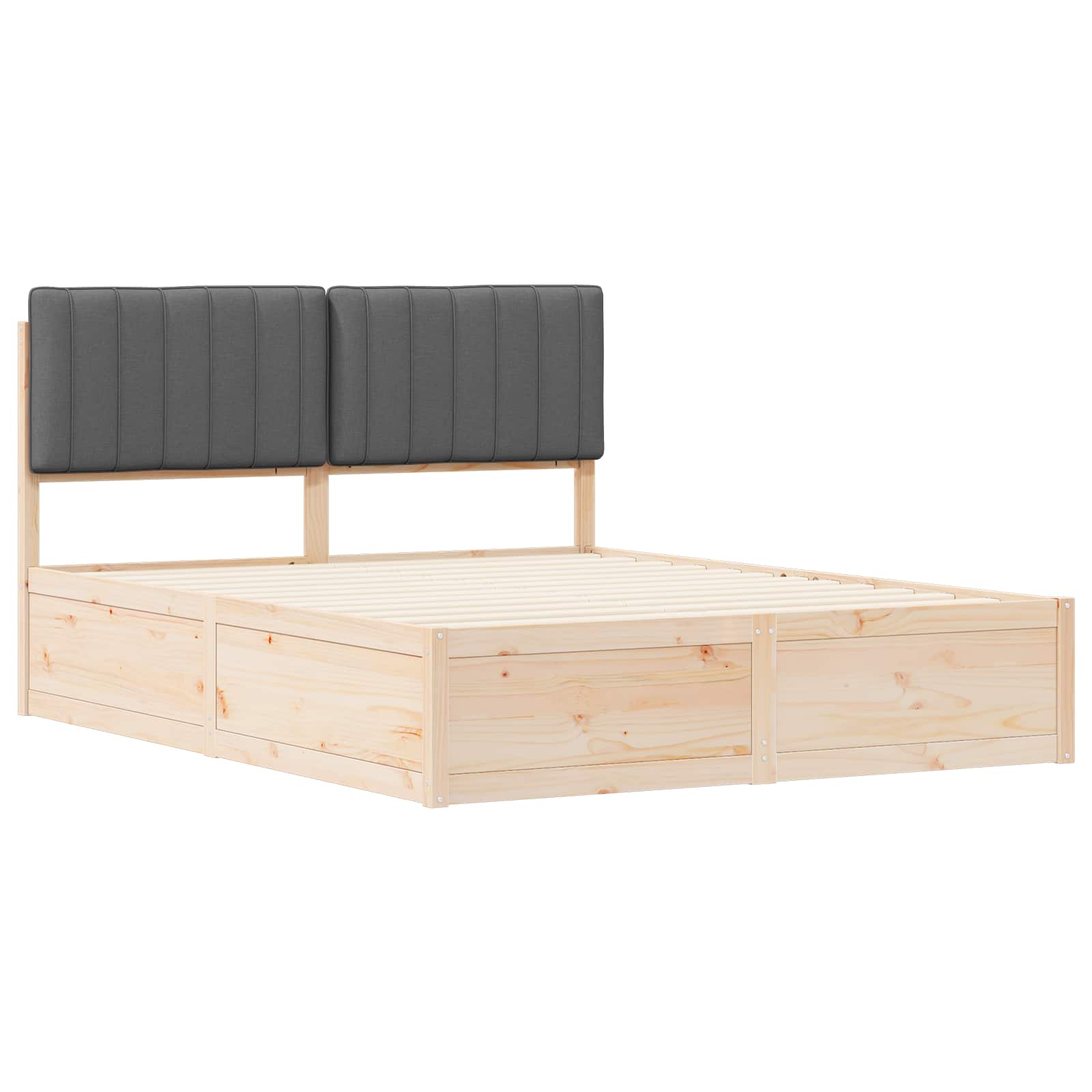 Bed Frame with Upholstered Headboard Dark Grey 150 x 200 cm