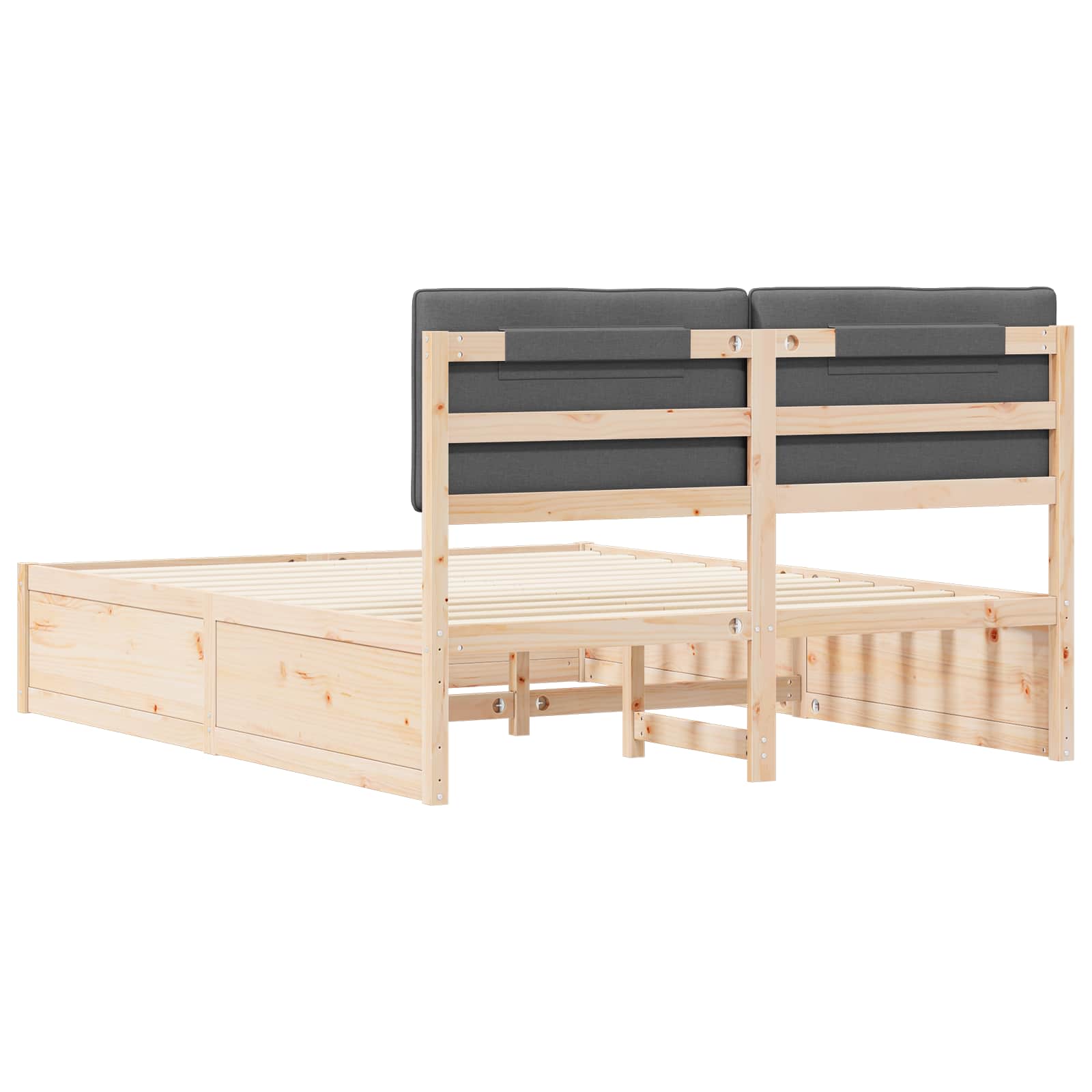 Bed Frame with Upholstered Headboard Dark Grey 150 x 200 cm