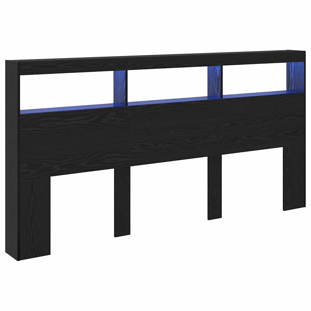 Headboard Black Oak Engineered Wood