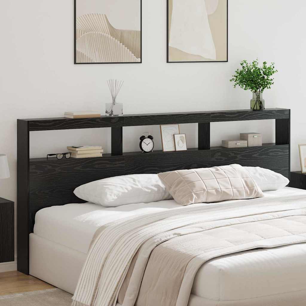 Headboard Black Oak Engineered Wood