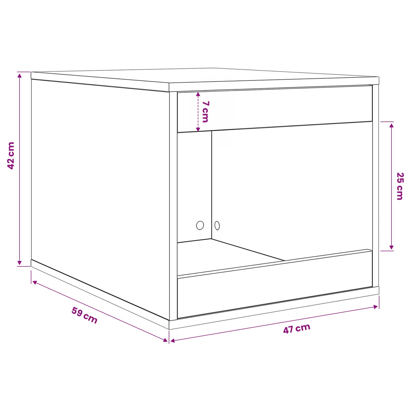 Cat Litter Box Enclosure Black Oak 47 x 59 x 42 cm