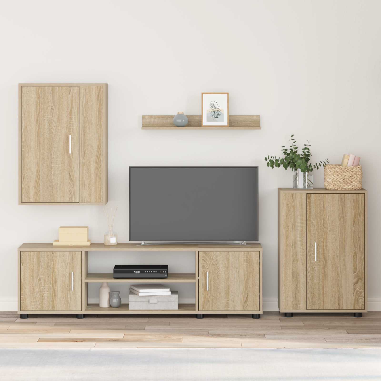 TV Cabinet Set Sonoma Oak Engineered wood
