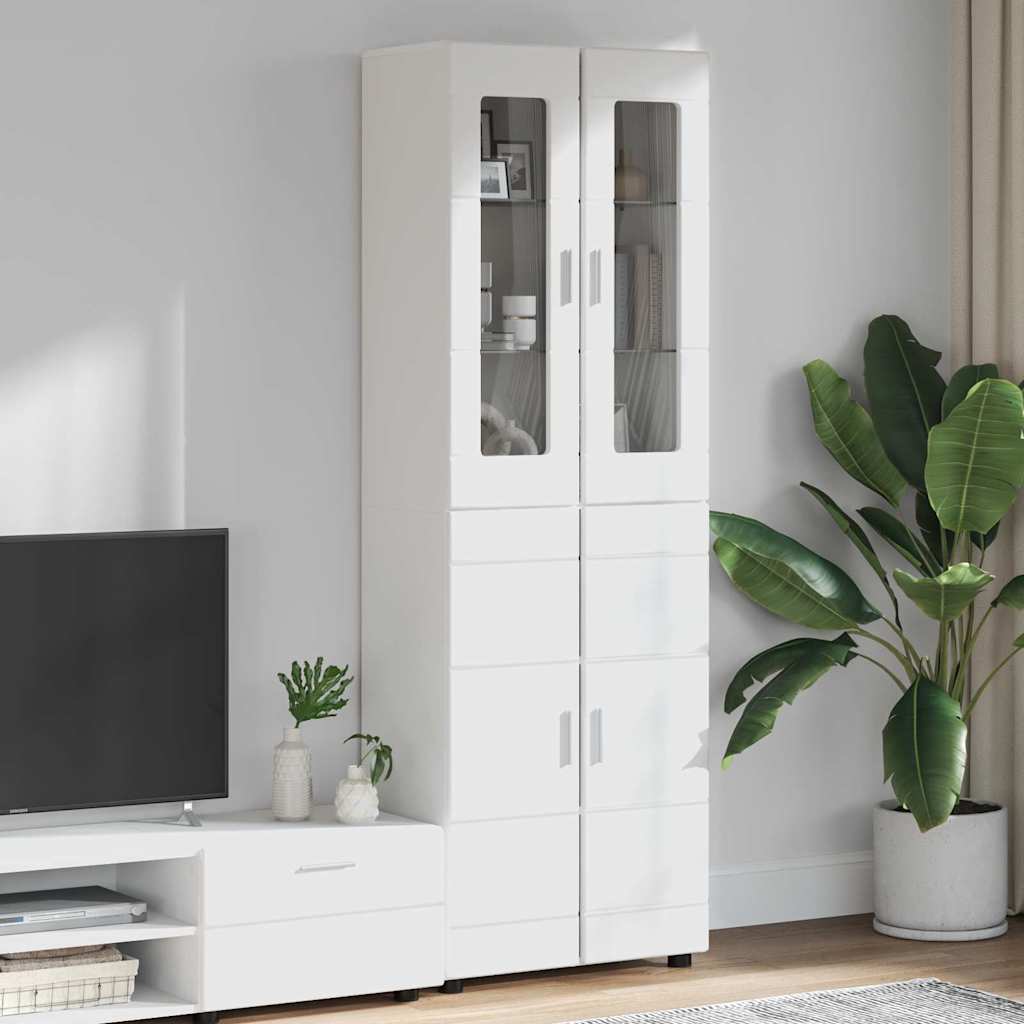 Highboard FLORIN 60 x 35 x 182 cm White Engineered Wood