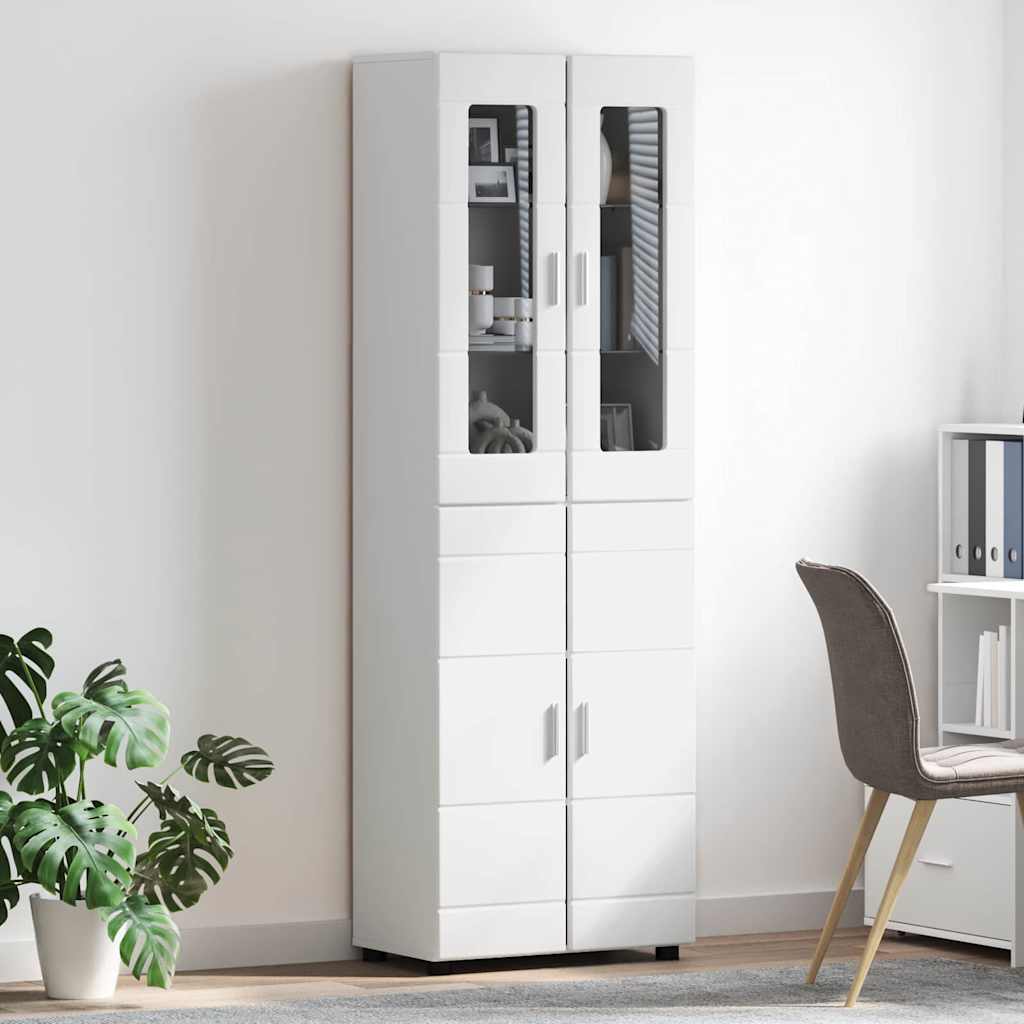 Highboard FLORIN 60 x 35 x 182 cm White Engineered Wood