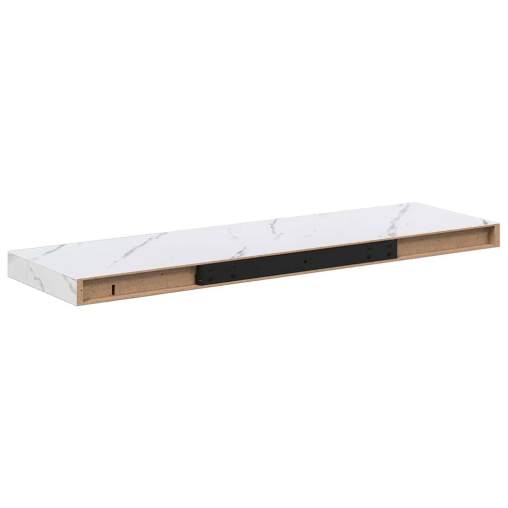Wall Shelf 2 pcs White Marble 80 x 23,5 x 3,8 cm