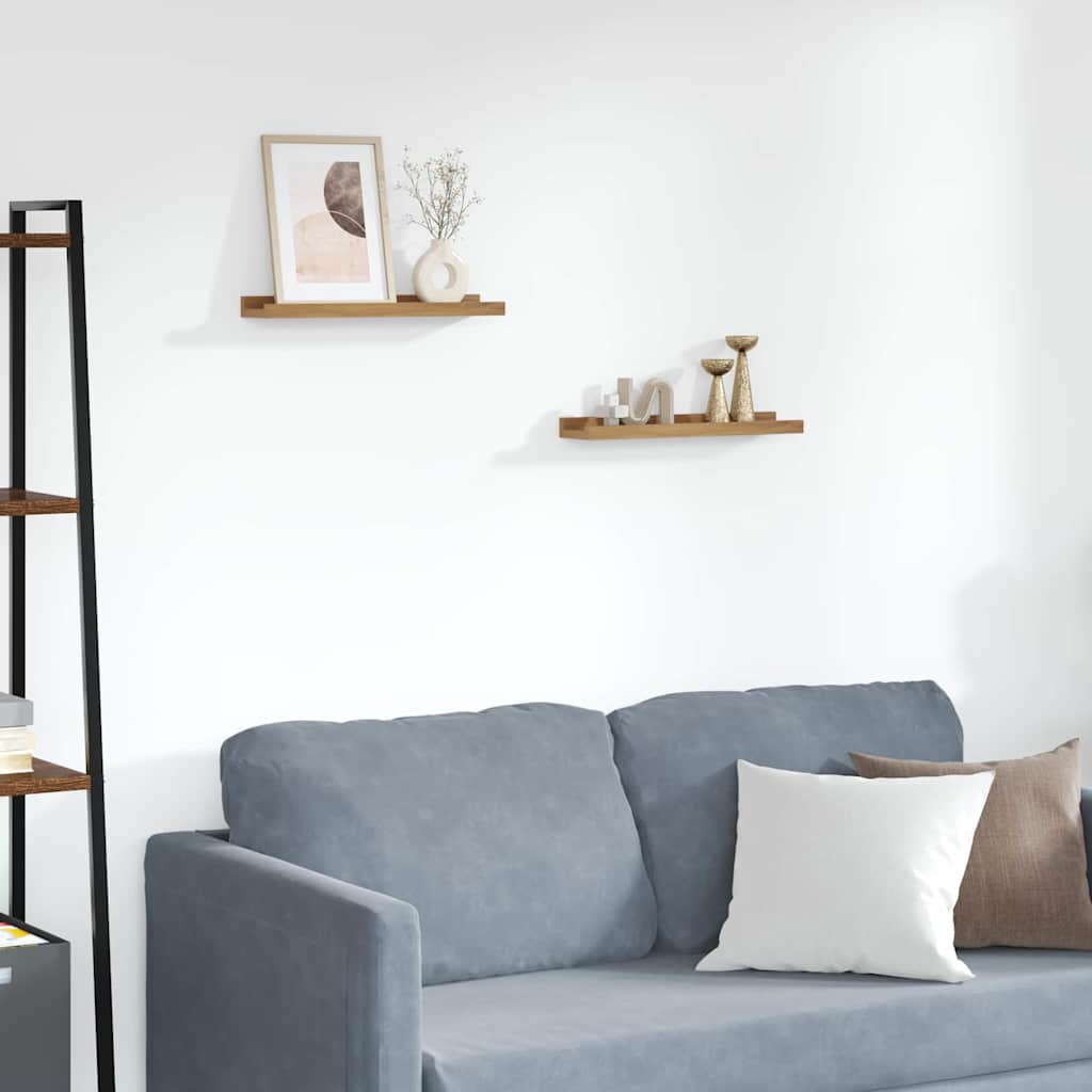Wall Shelf 2 pcs Brown 40 x 9 x 3 cm Engineered Wood