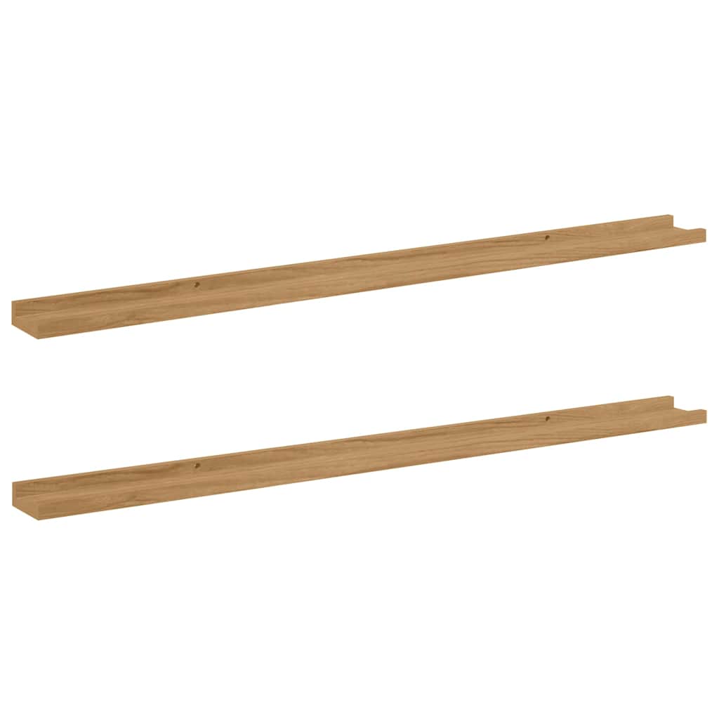Wall Shelf 2 pcs Brown 115 x 9 x 3 cm Engineered Wood