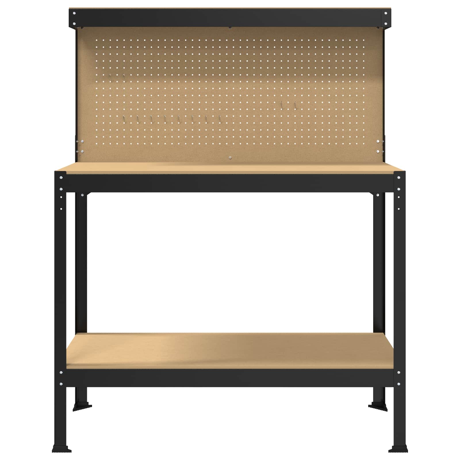 Workbench Black 114 x 54 x 145 cm Engineered Wood and Metal