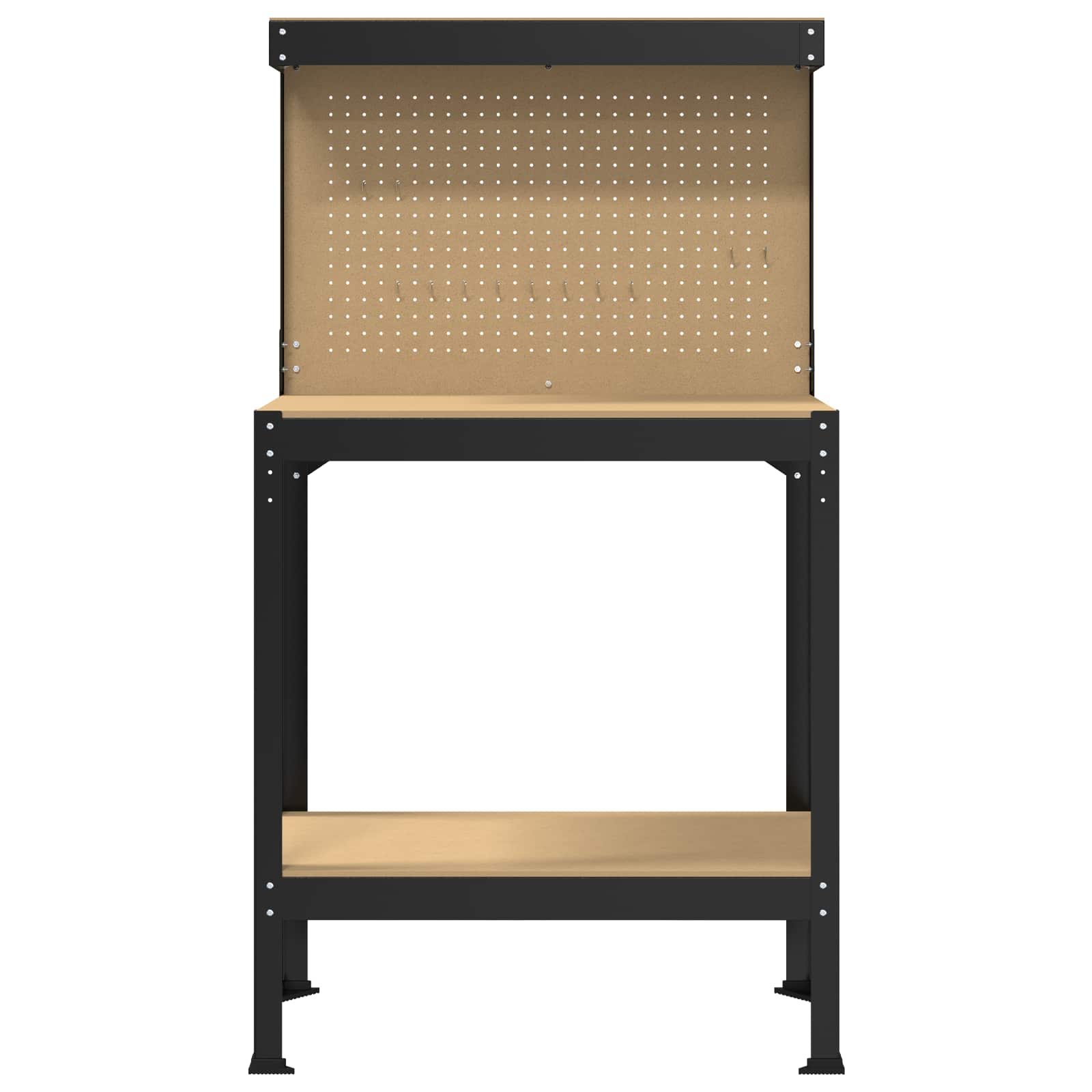 Workbench Black 81 x 41 x 145 cm Engineered Wood and Metal