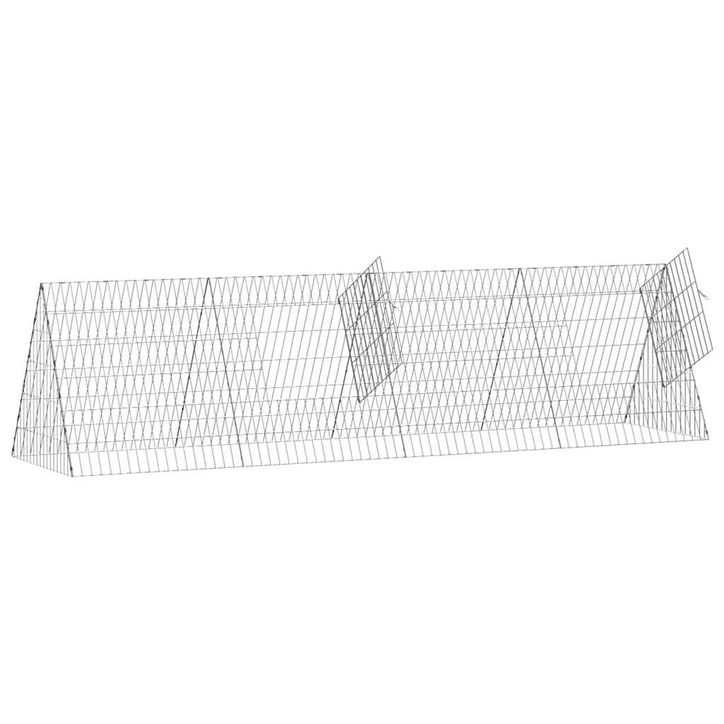 Rabbit Cage Silver 215 x 55 x 55 cm Galvanised Steel