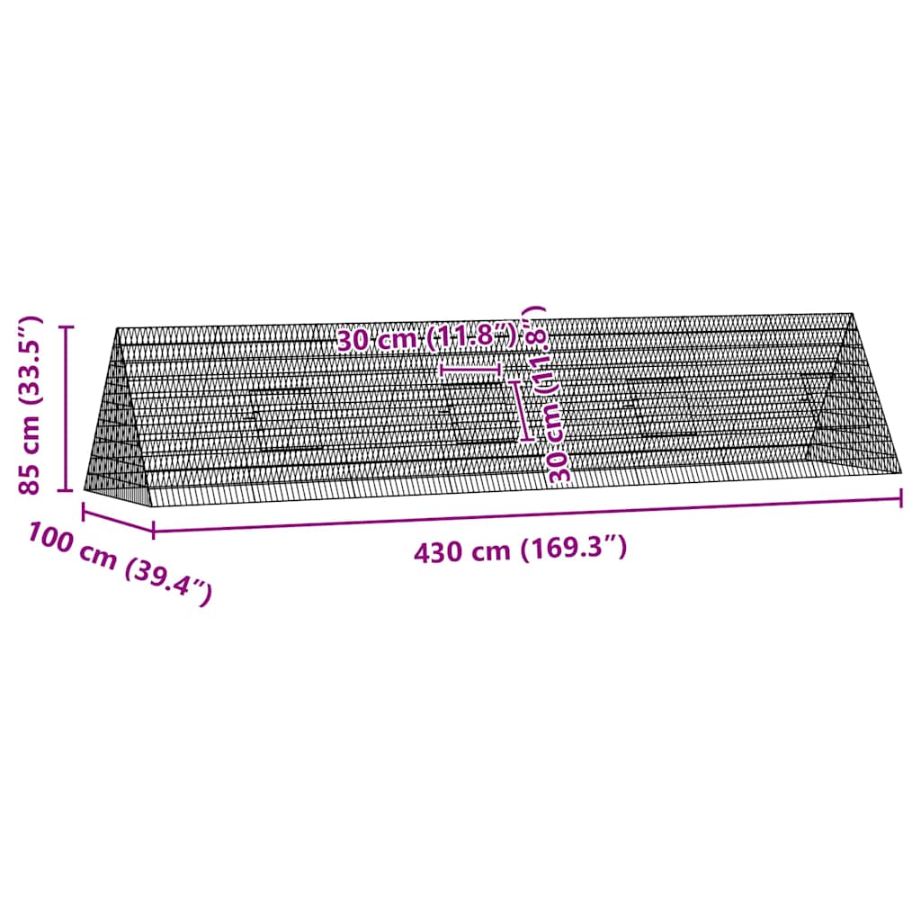Rabbit Cage Silver 430 x 100 x 85 cm Galvanised Steel
