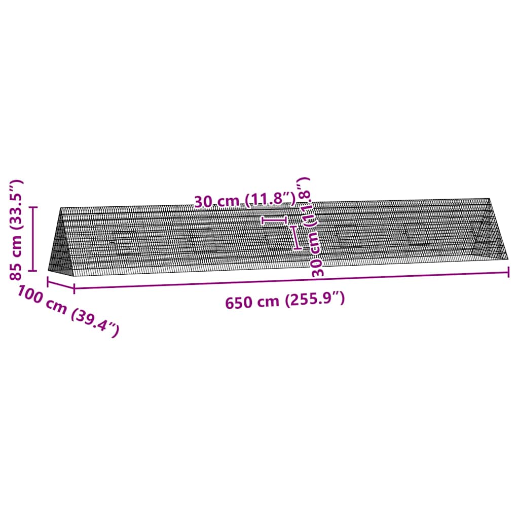 Rabbit Cage Silver 650 x 100 x 85 cm Galvanised Steel