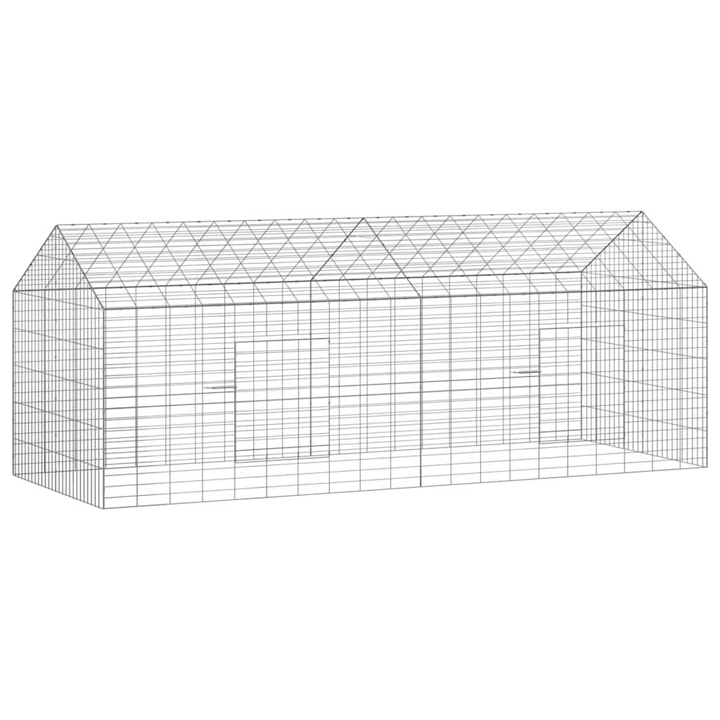 Rabbit Cage Silver 200 x 78 x 78 cm Galvanised Steel