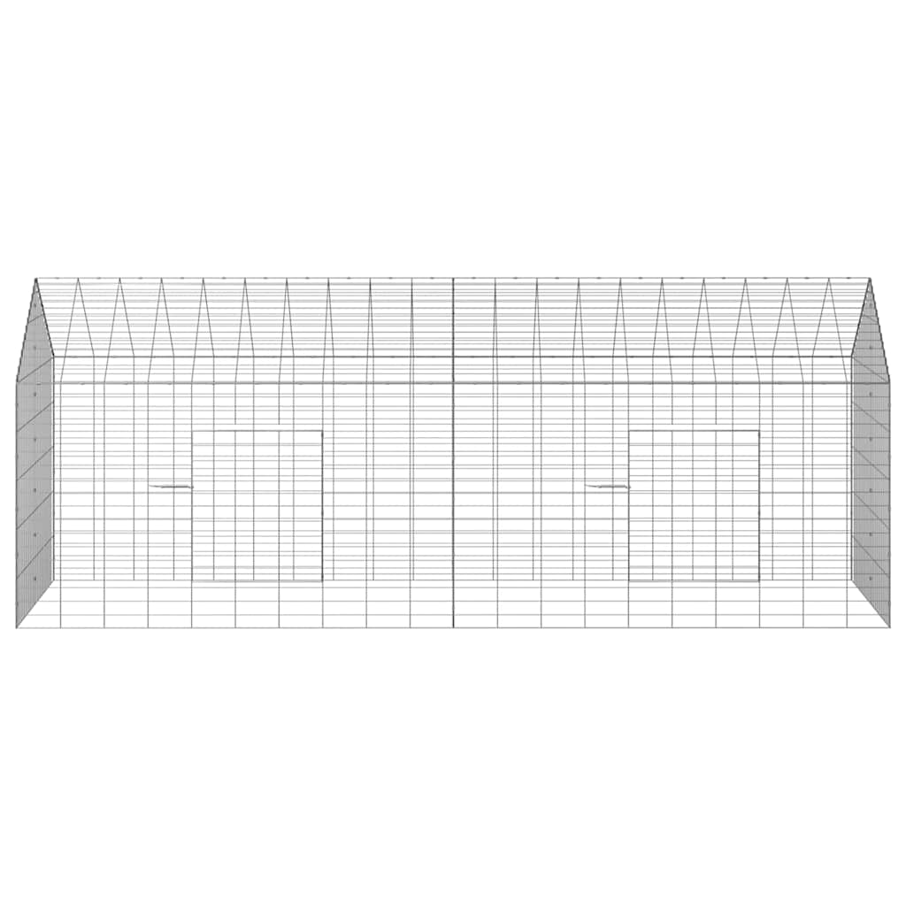 Rabbit Cage Silver 200 x 78 x 78 cm Galvanised Steel