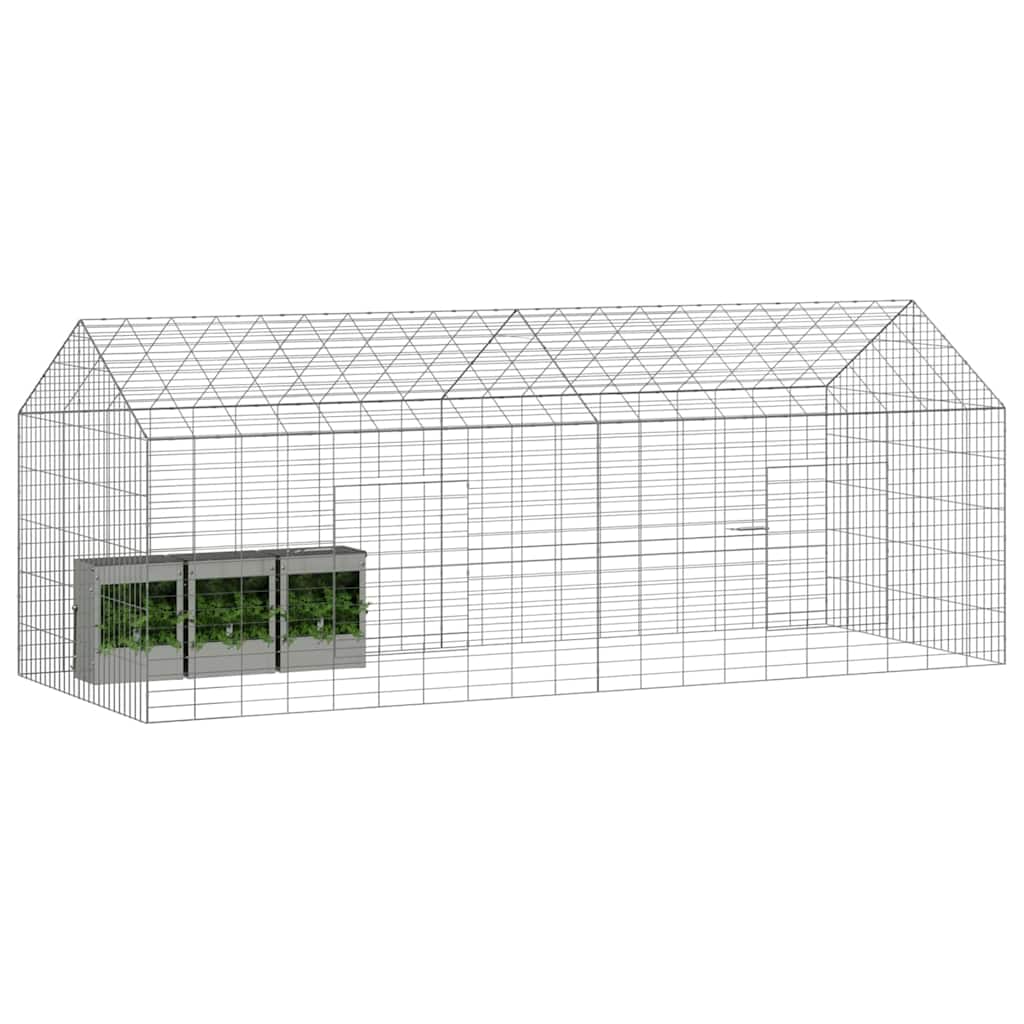 Rabbit Cage Silver 200 x 78 x 78 cm Galvanised Steel