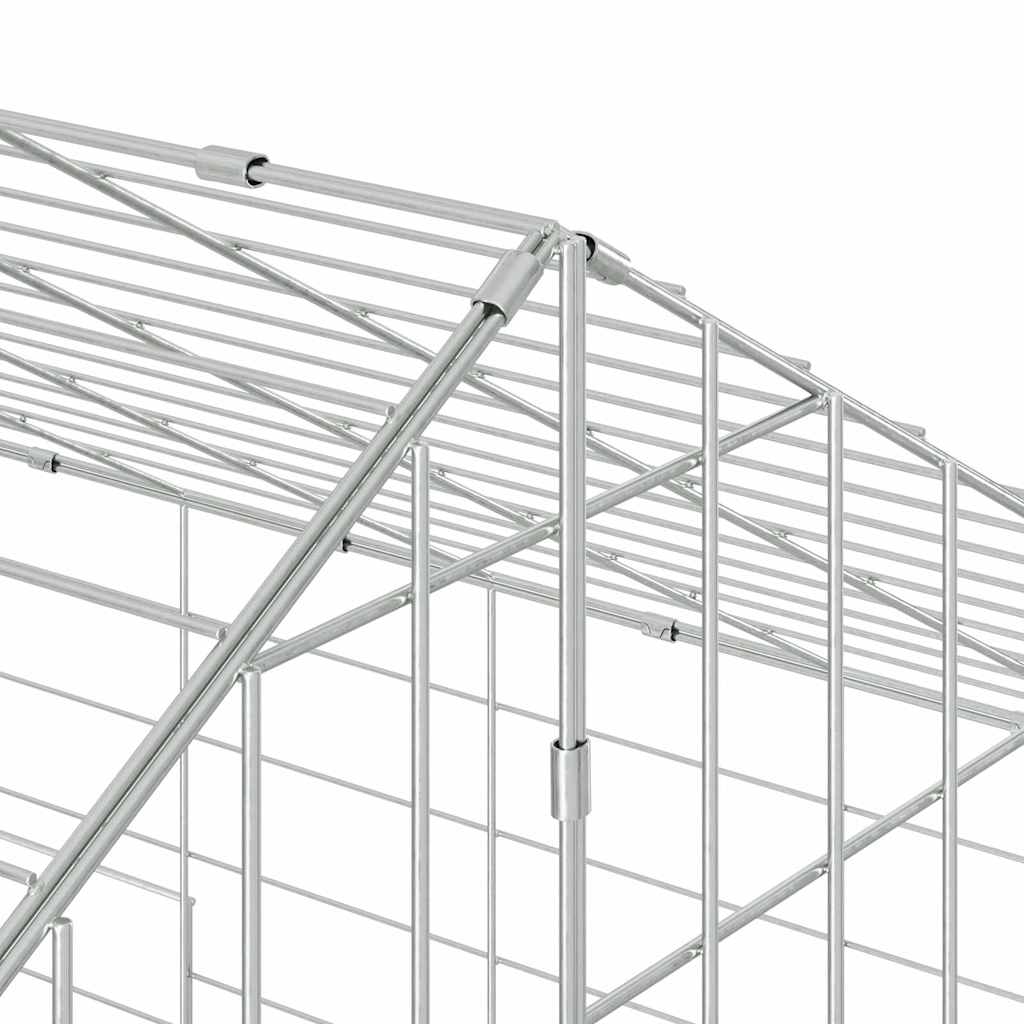 Rabbit Cage Silver 400 x 78 x 78 cm Galvanised Steel