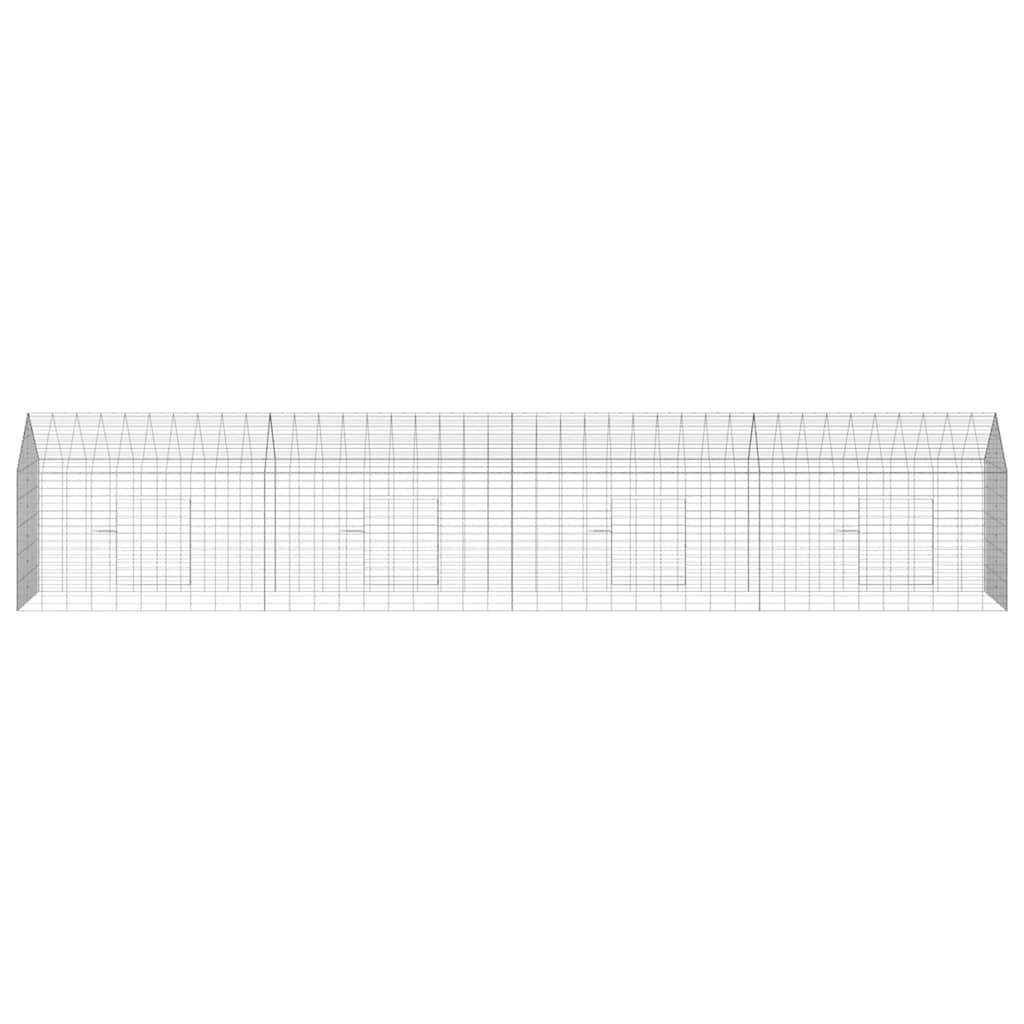 Rabbit Cage Silver 400 x 78 x 78 cm Galvanised Steel
