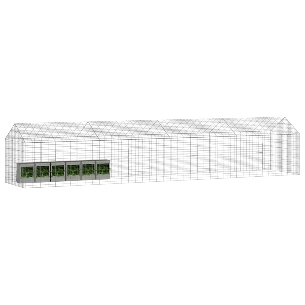 Rabbit Cage Silver 400 x 78 x 78 cm Galvanised Steel