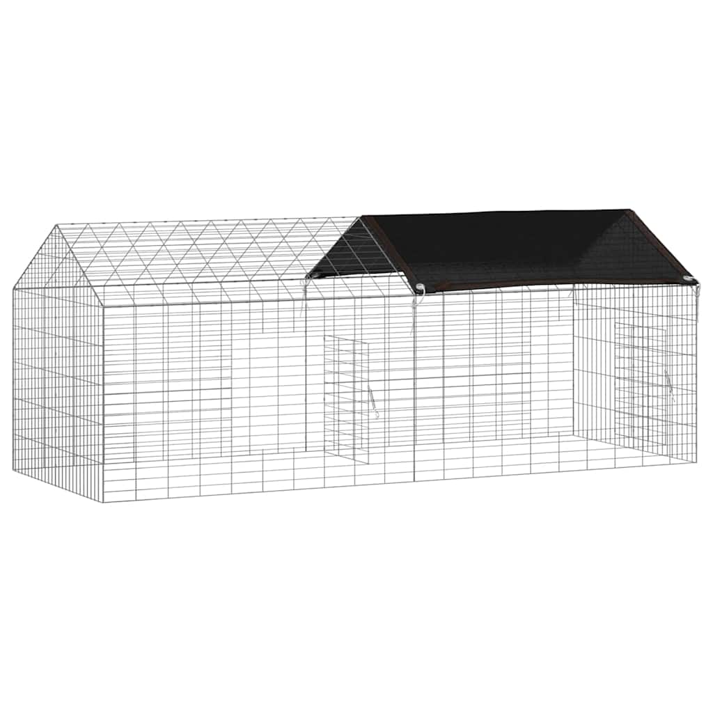 Rabbit Cage Silver 200 x 78 x 78 cm Galvanised Steel