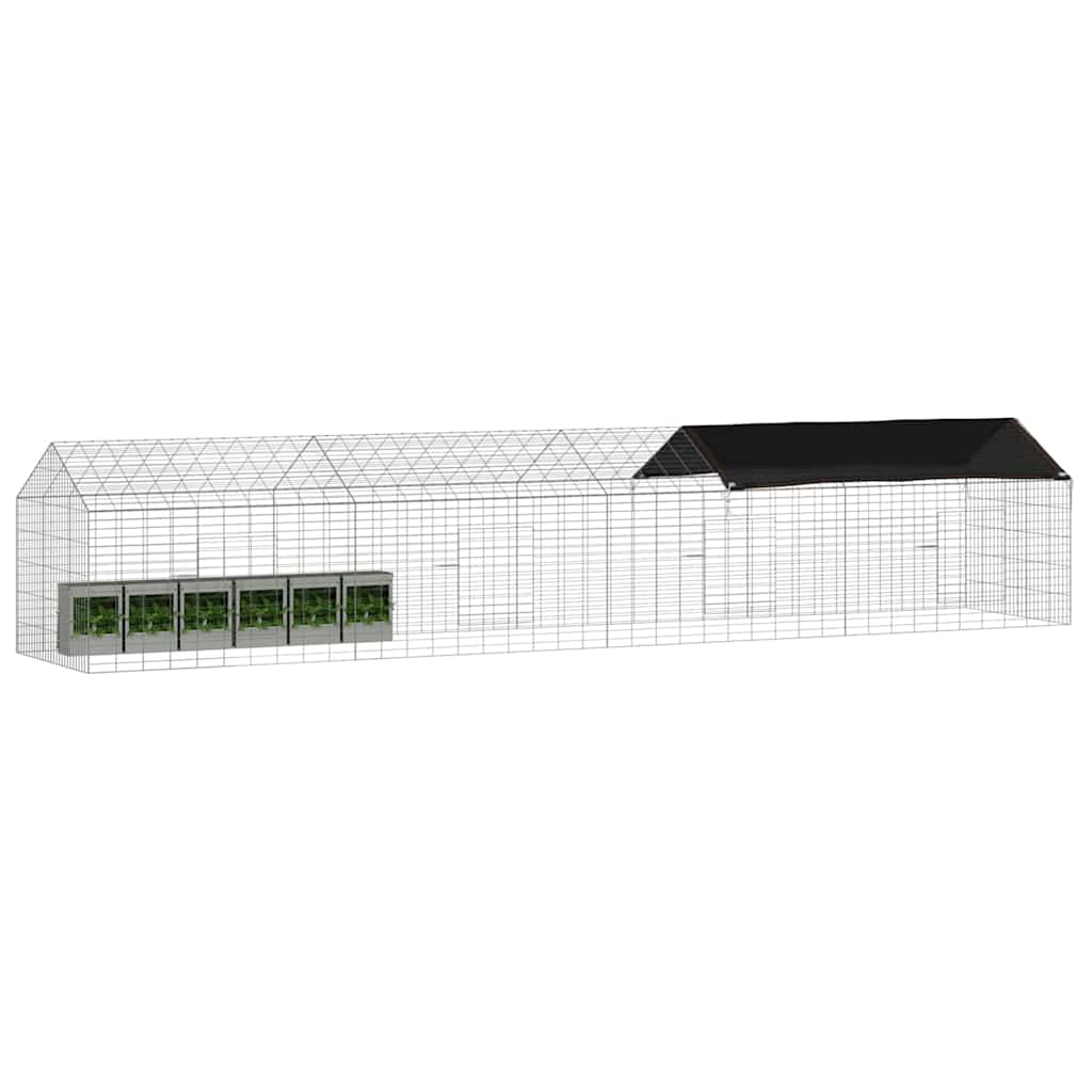Rabbit Cage Silver 400 x 78 x 78 cm Galvanised Steel