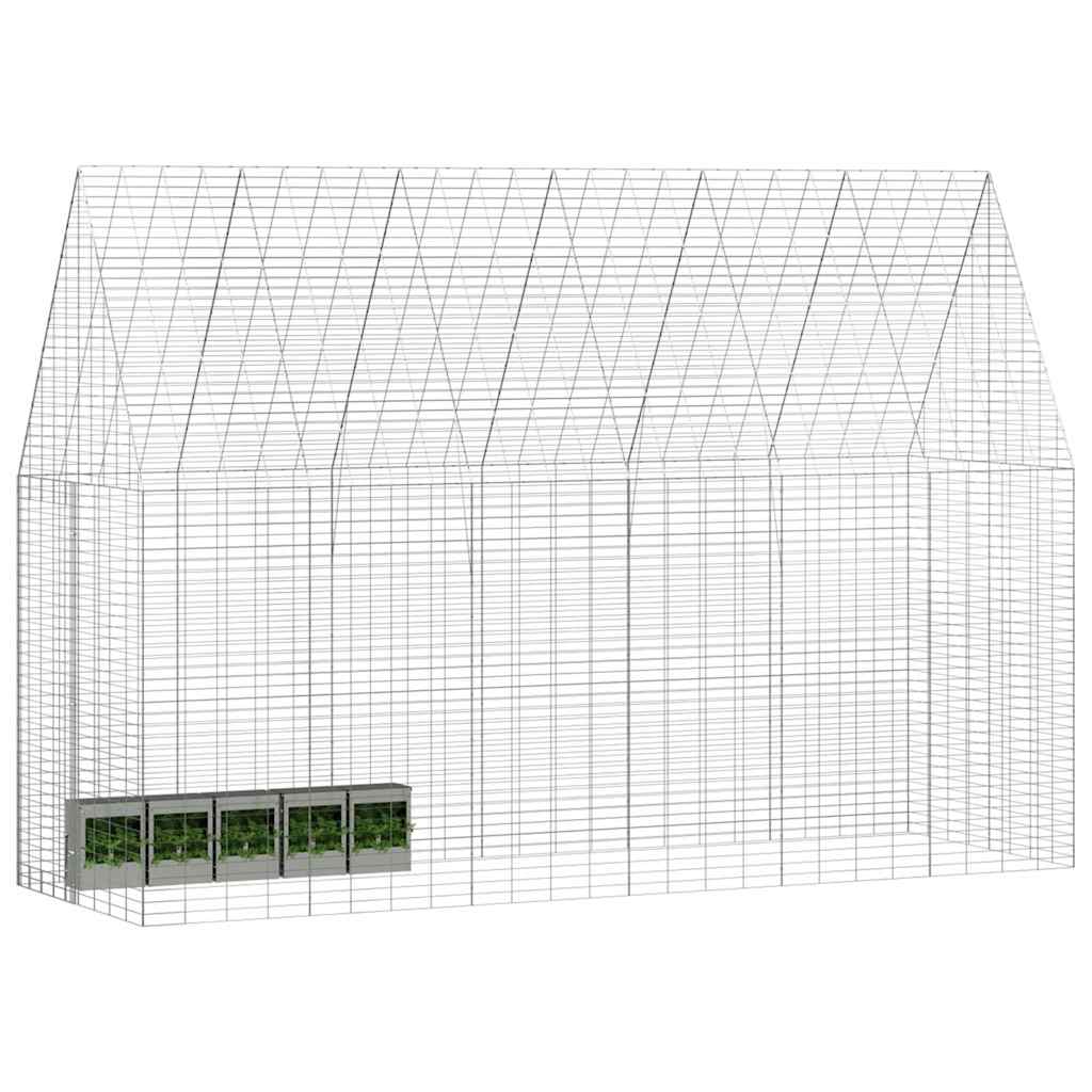 Rabbit Cage Silver 300 x 100 x 210 cm Galvanised Steel
