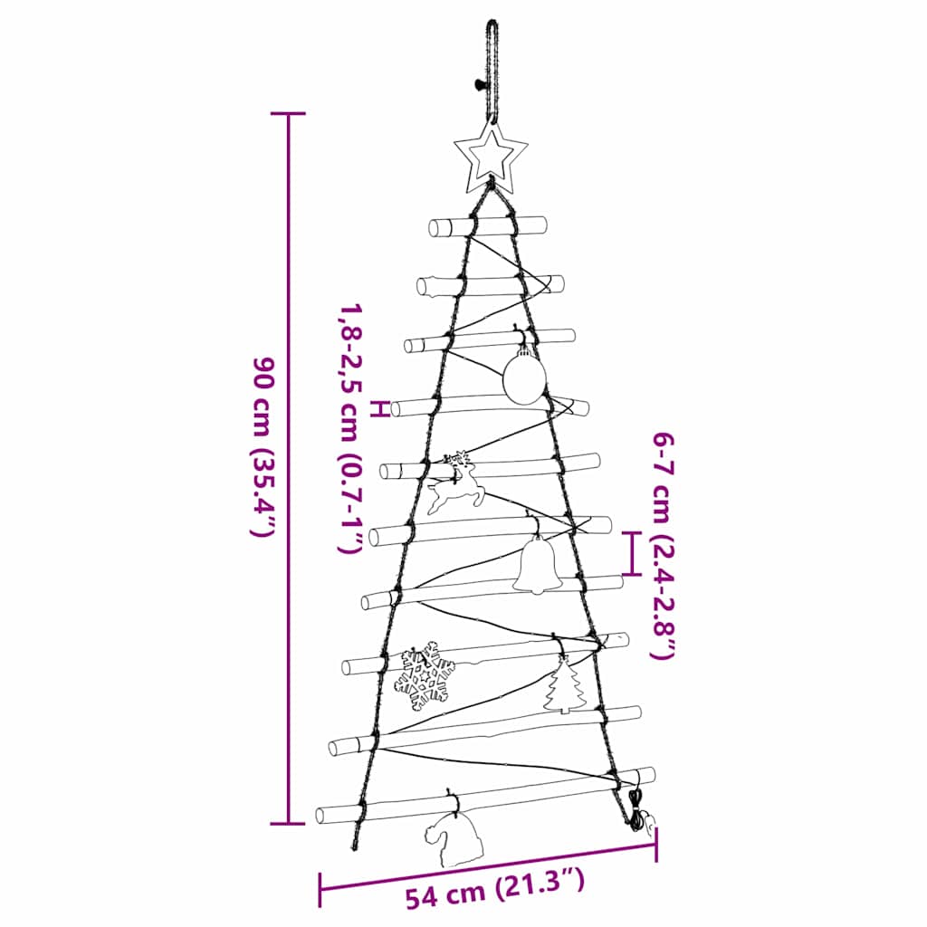 Christmas Tree Natural 90 cm Solid Ash Wood