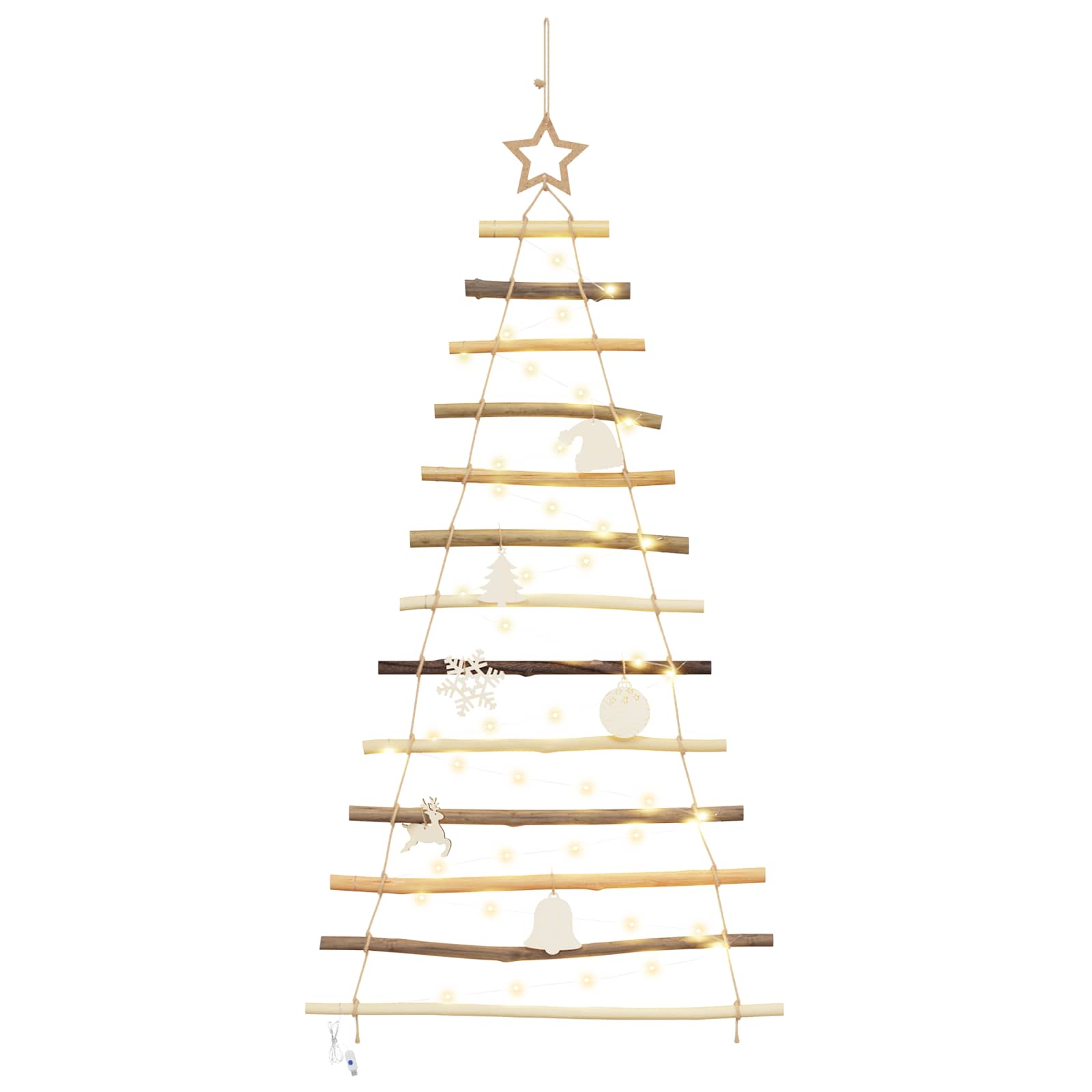 Christmas Tree Natural 120 cm Solid Ash Wood