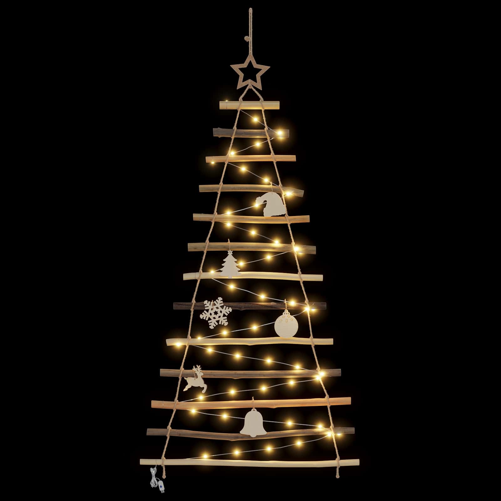 Christmas Tree Natural 120 cm Solid Ash Wood