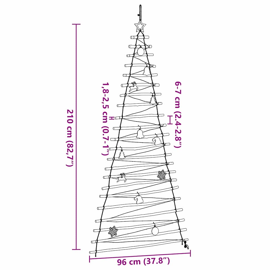 Christmas Tree Natural 210 cm Solid Ash Wood