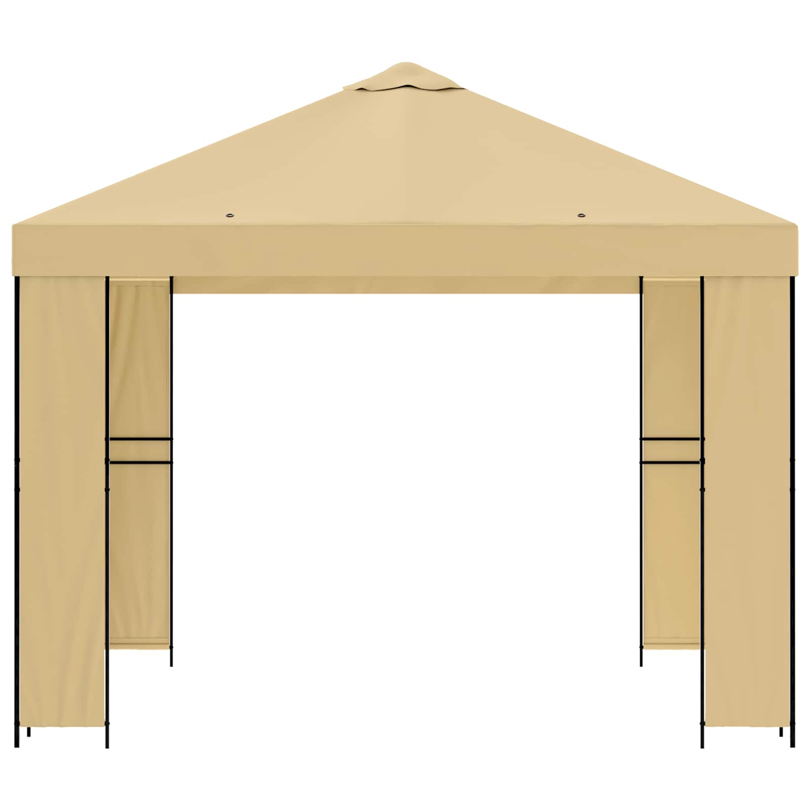 Gazebo 3 x 3 m Cream Polyester and Steel 190 gsm