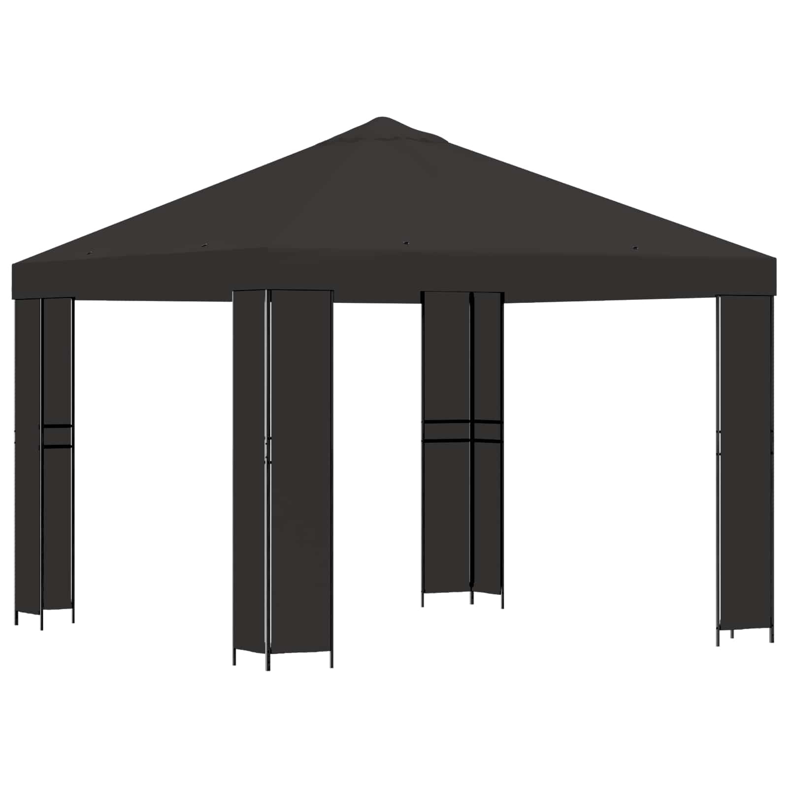 Gazebo 3 x 3 m Anthracite Polyester and Steel 190 gsm