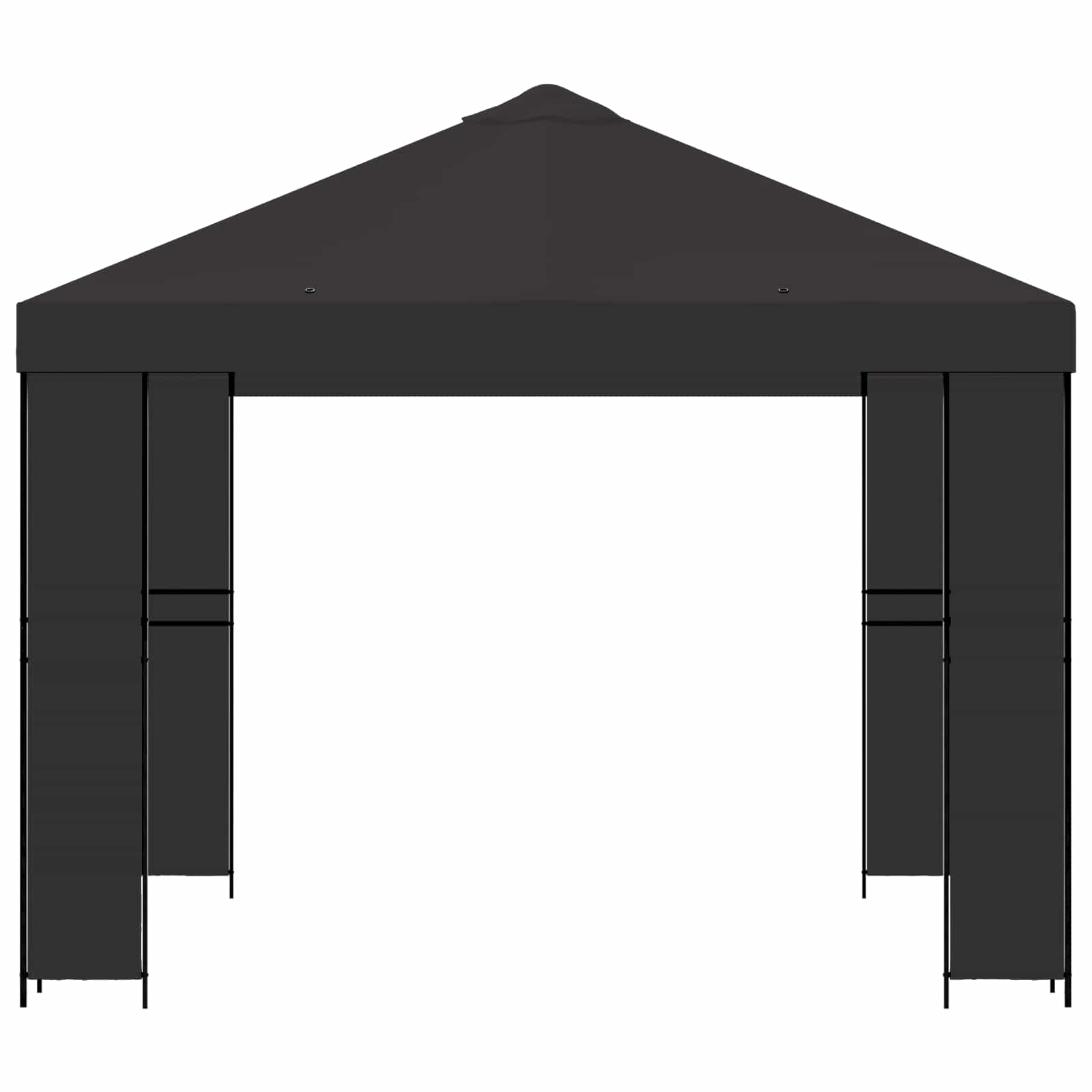 Gazebo 3 x 3 m Anthracite Polyester and Steel 190 gsm