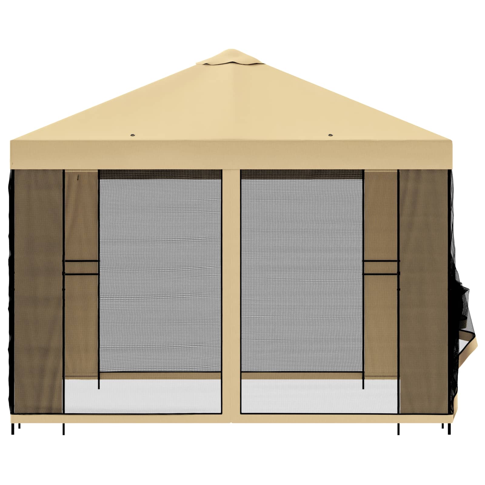 Garden Gazebo with Sidewalls 3 x 3 m Cream Polyester and Steel