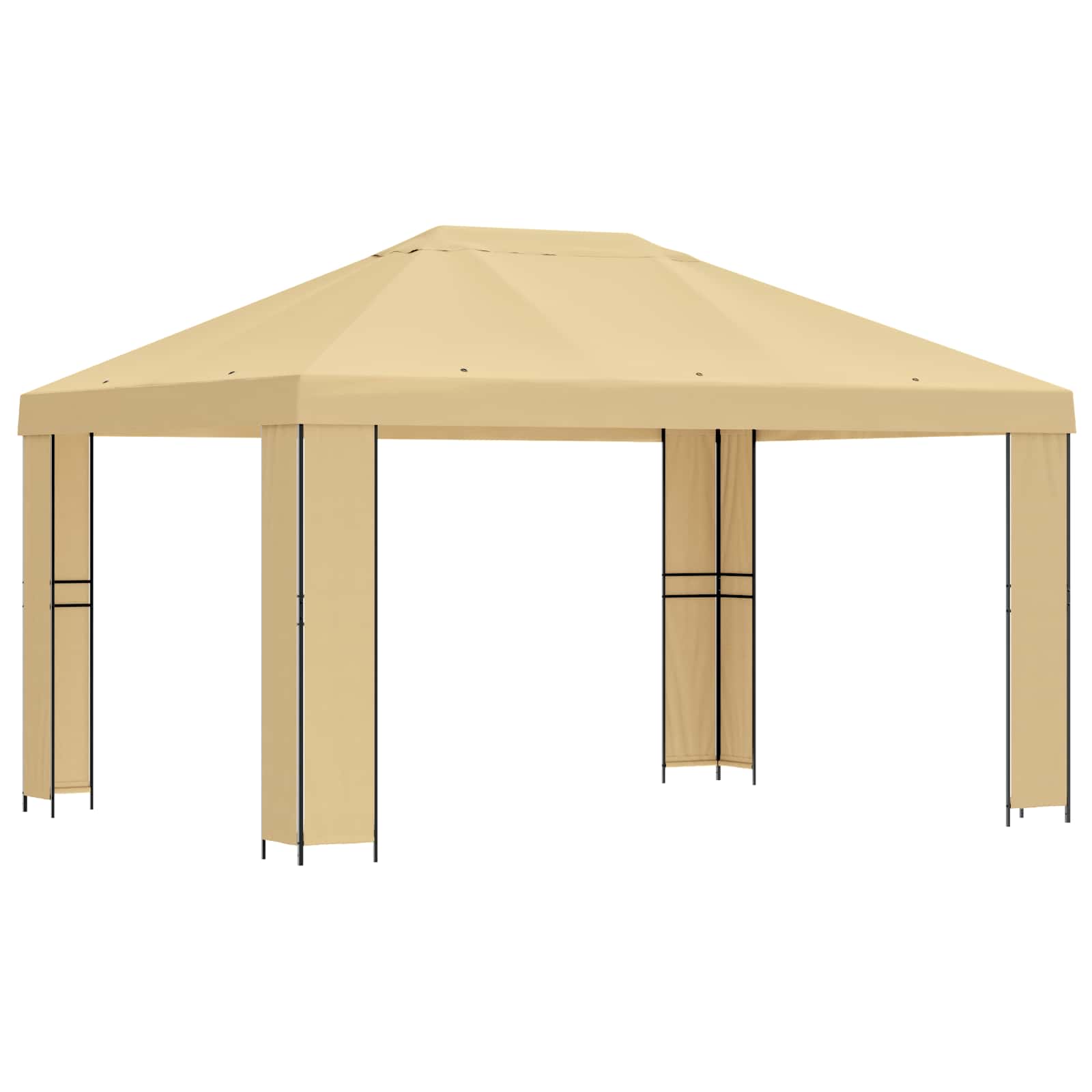 Gazebo 4 x 3 m Cream Polyester and Steel 190 gsm