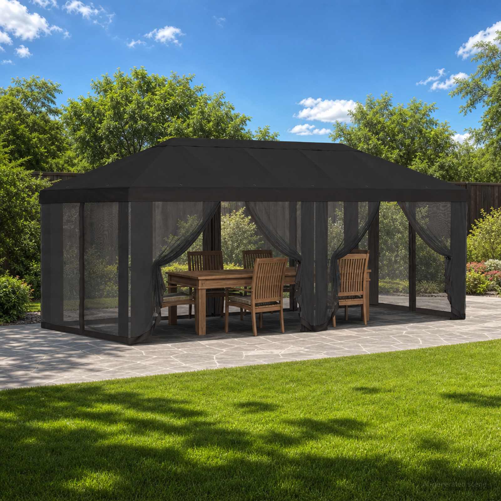 Gazebo Cover with Sidewalls 6 x 3 m Anthracite Polyester
