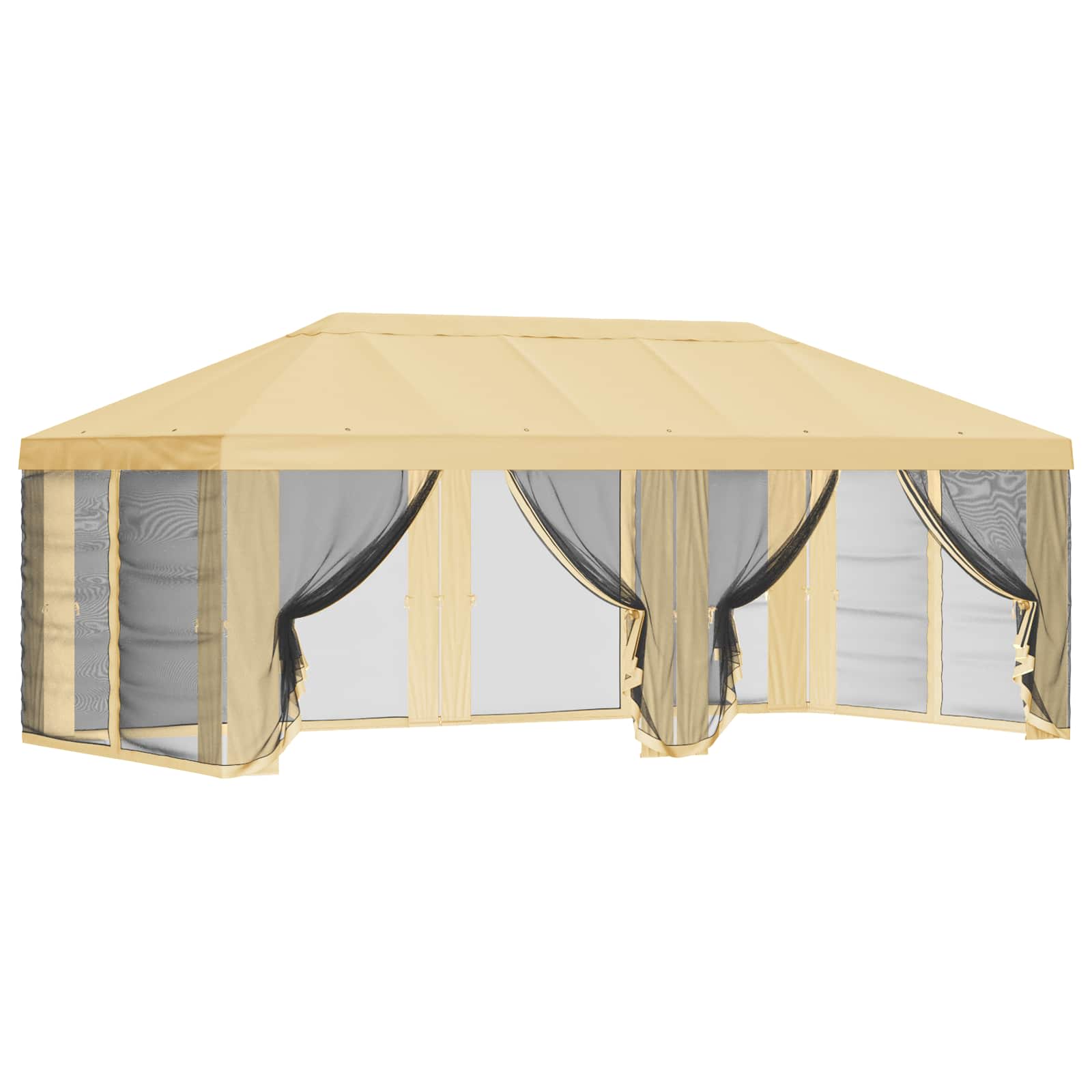 Gazebo Cover with Sidewalls Cream 600.5 x 300.5 cm Polyester