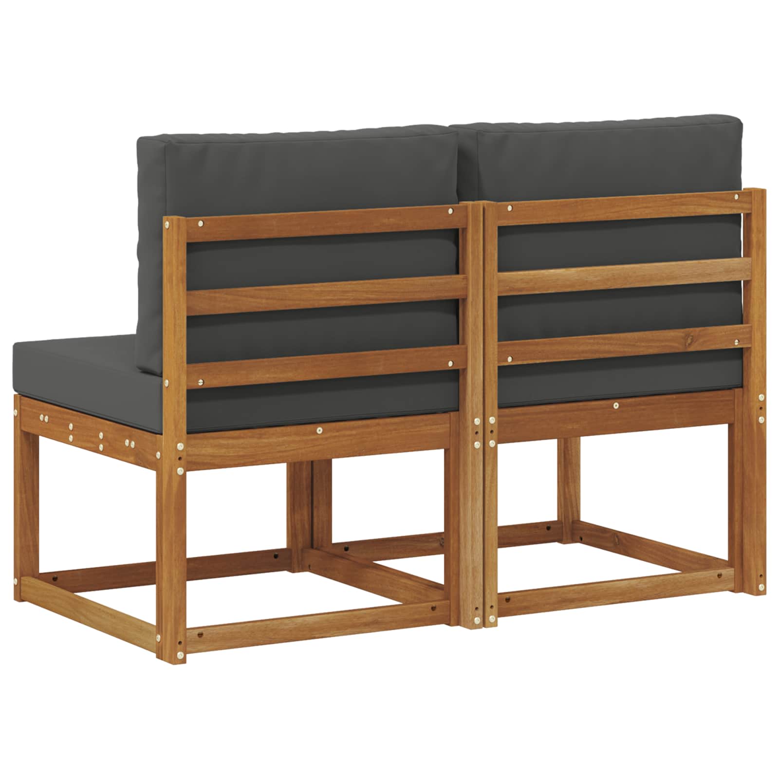 2 Piece Outdoor Middle Sofa Solid Acacia Wood