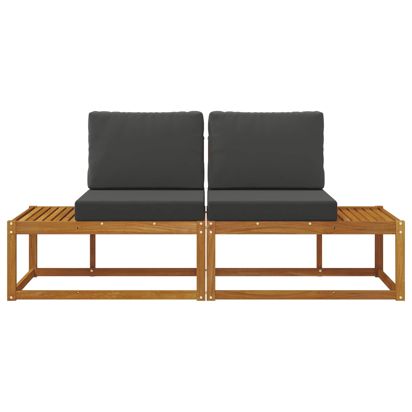 Outdoor End Sofa with Cushion 2 Piece Natural and Anthracite